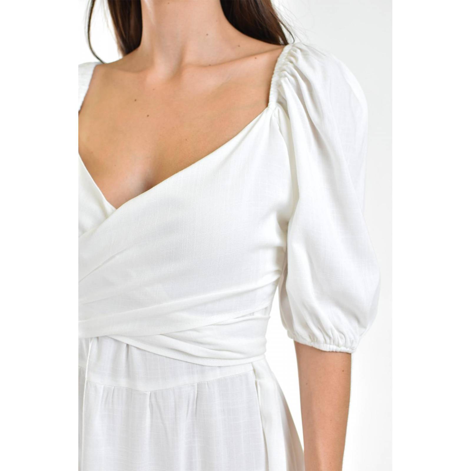 Vestido escote cruzado Roman Fashion /Juvenil, 1061 (Blanco) 