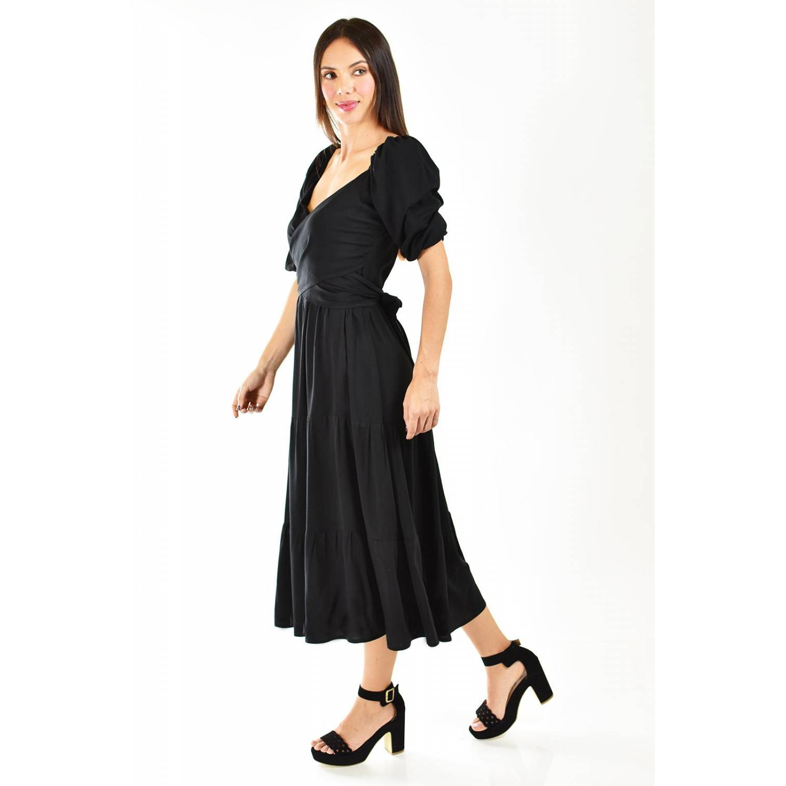 Vestido escote cruzado Roman Fashion /Juvenil, 1061 (Negro) 