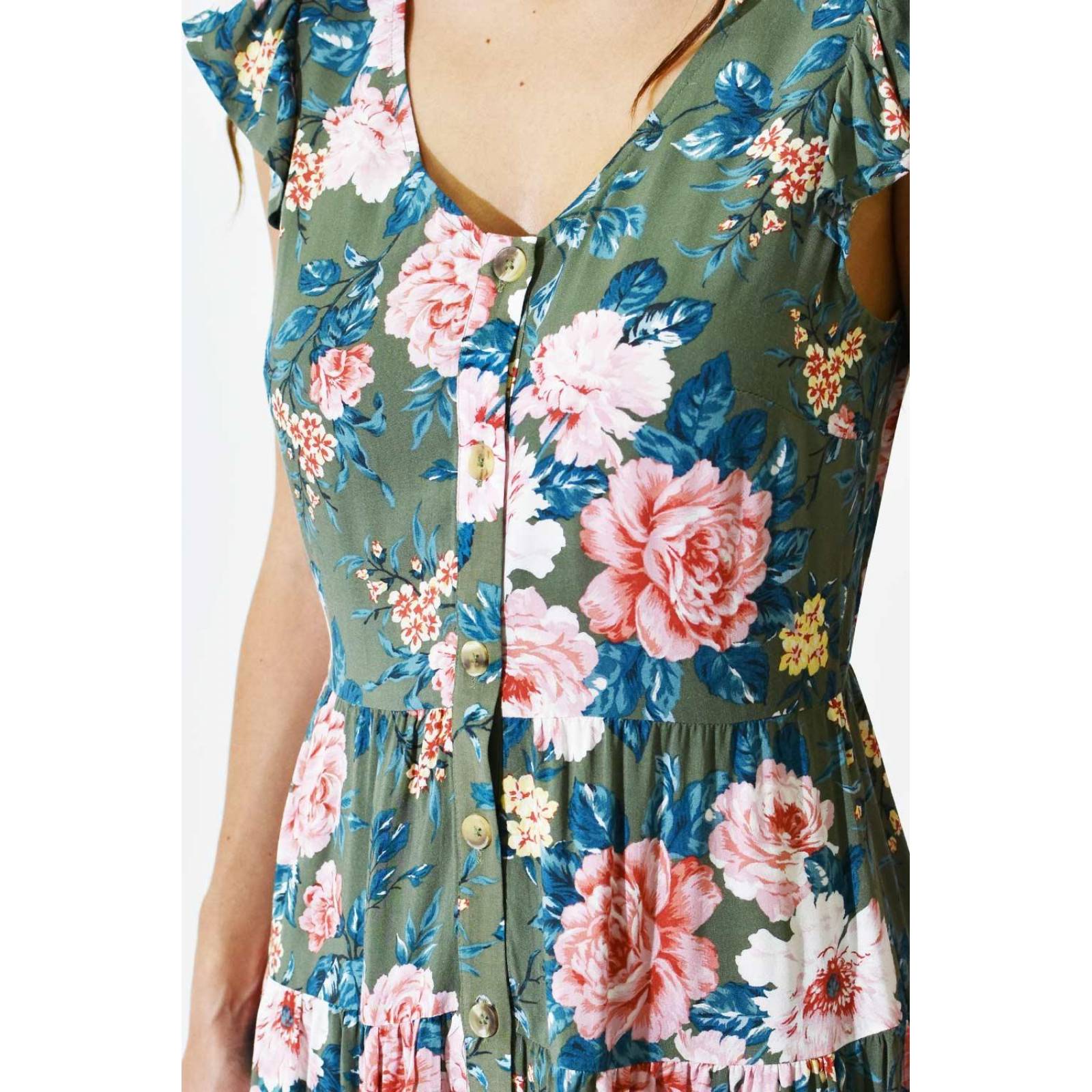 Vestido floreado Roman Fashion /Juvenil, 27311 (Verde flor) 