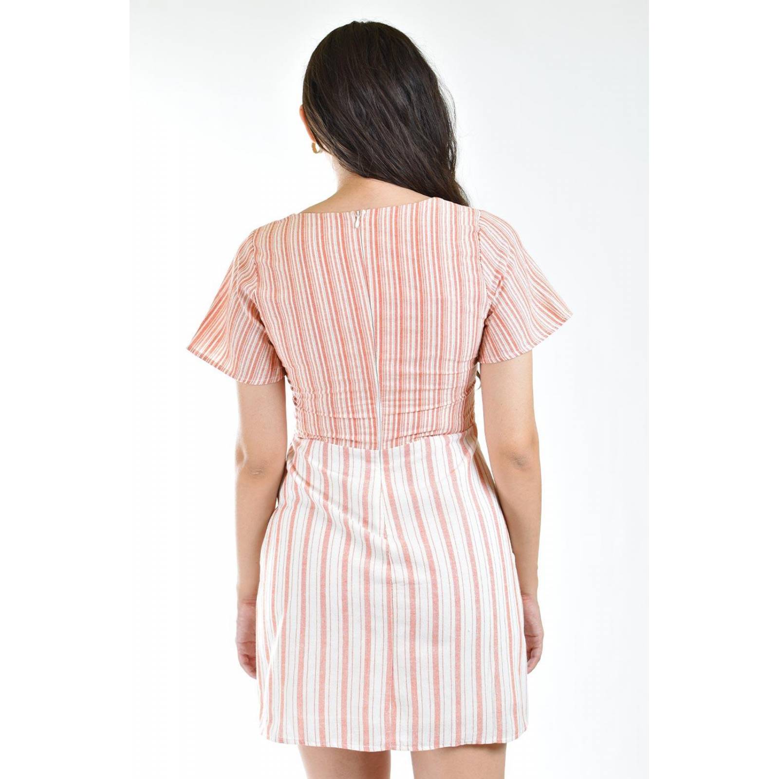 Vestido rayas Roman Fashion /Juvenil, 10714 (Coral /blanco) 