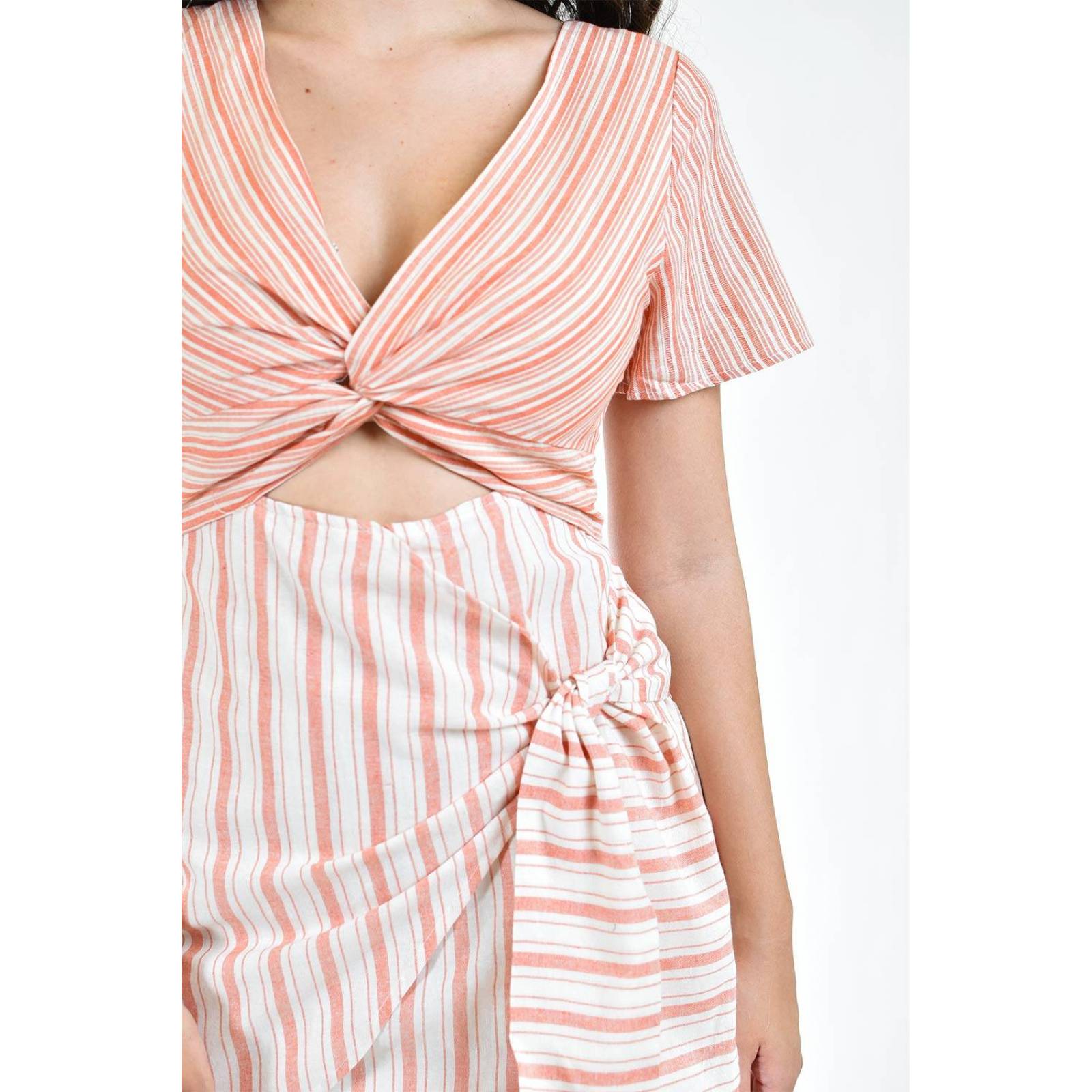 Vestido rayas Roman Fashion /Juvenil, 10714 (Coral /blanco) 