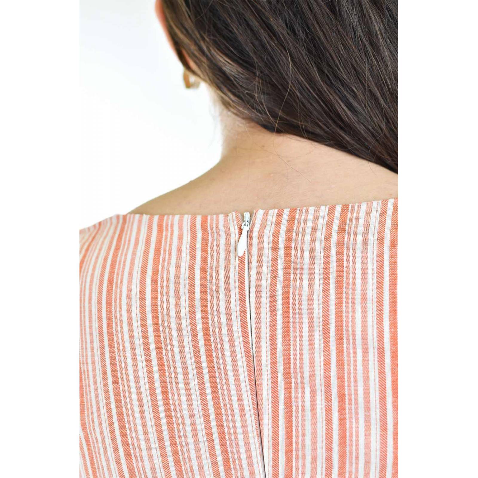 Vestido rayas Roman Fashion /Juvenil, 10714 (Coral /blanco) 