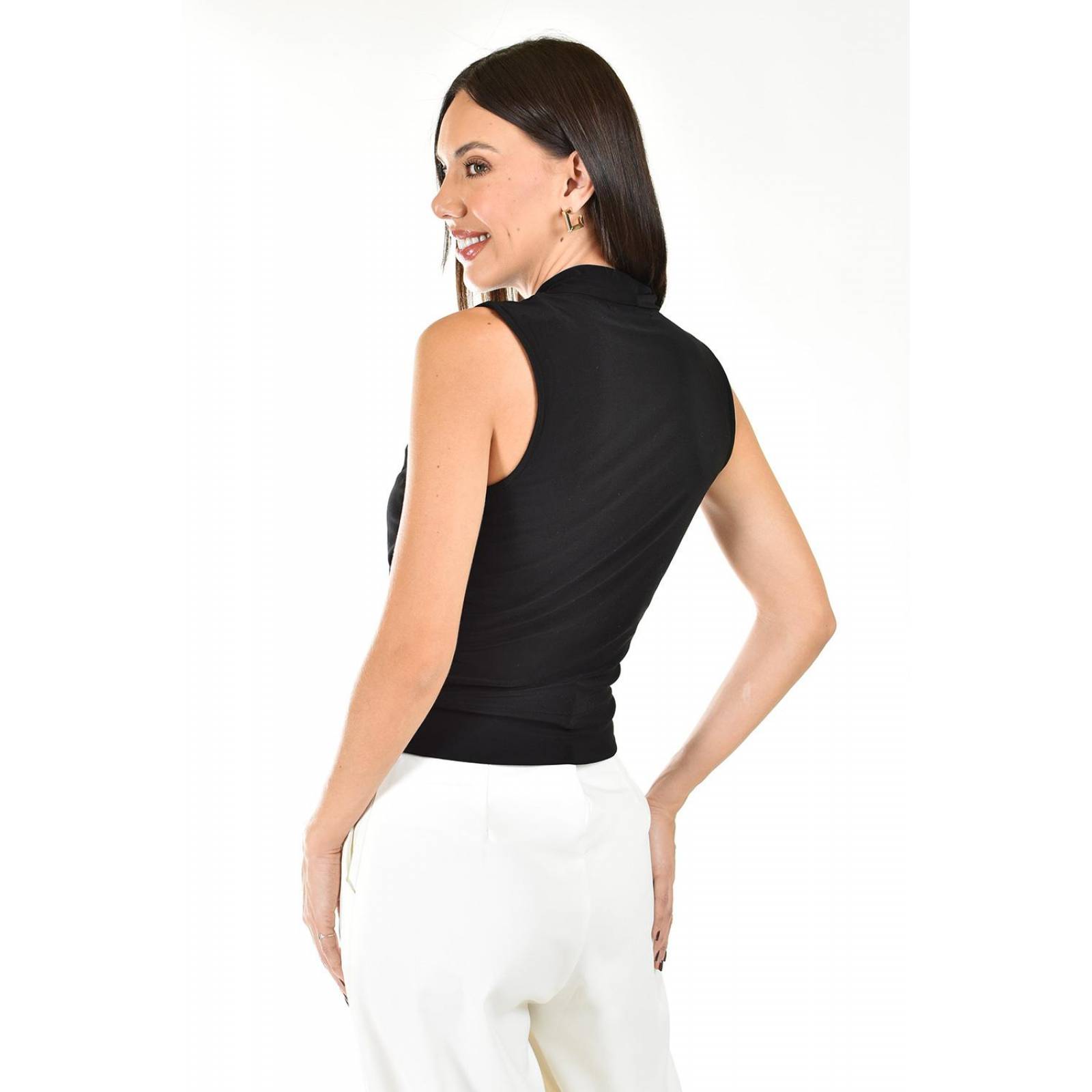 Blusa escote cruzado Roman Fashion /Juvenil, 56686 (Negro) 