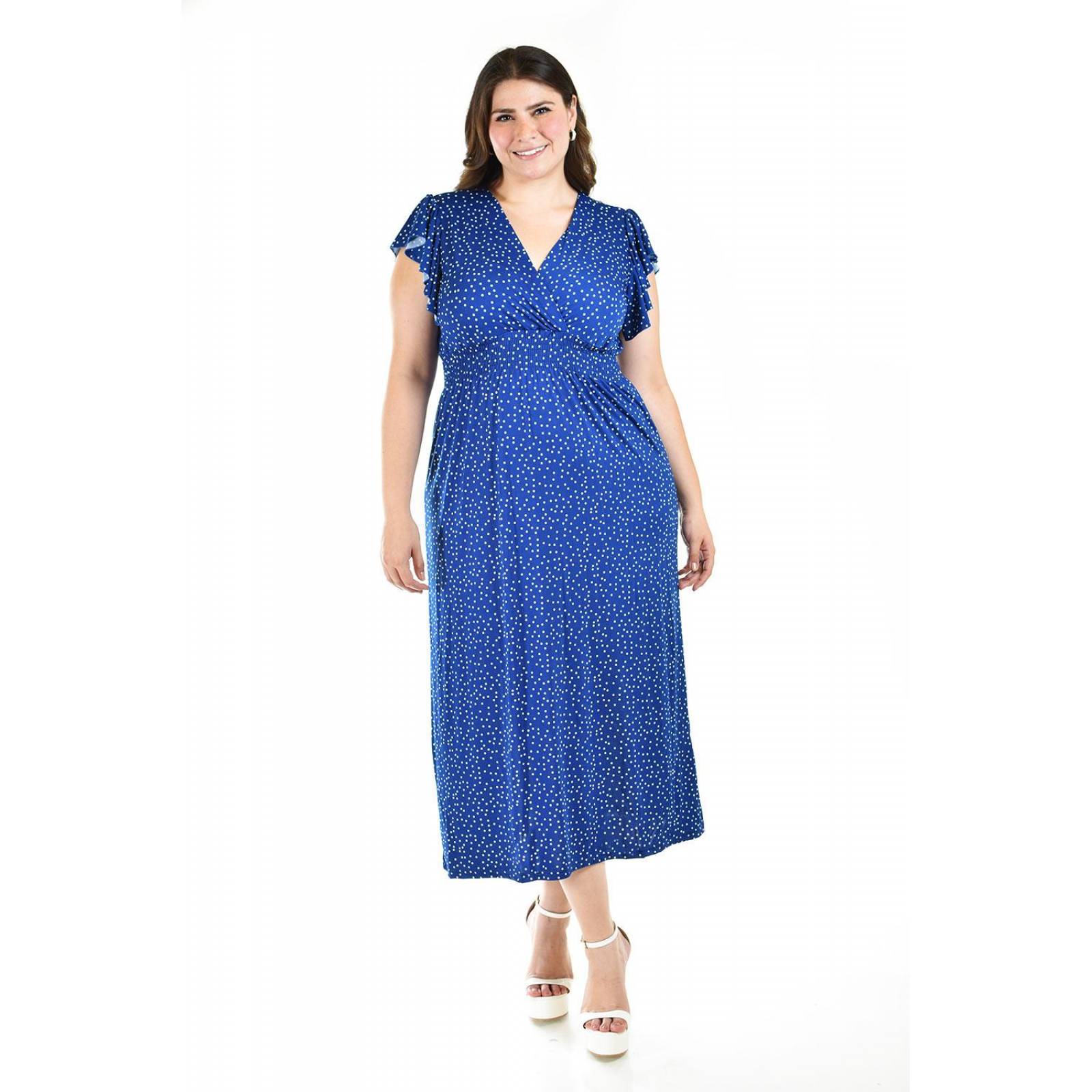 Vestido midi Roman Fashion /Tallas Extras, 9940X (Azul rey) 