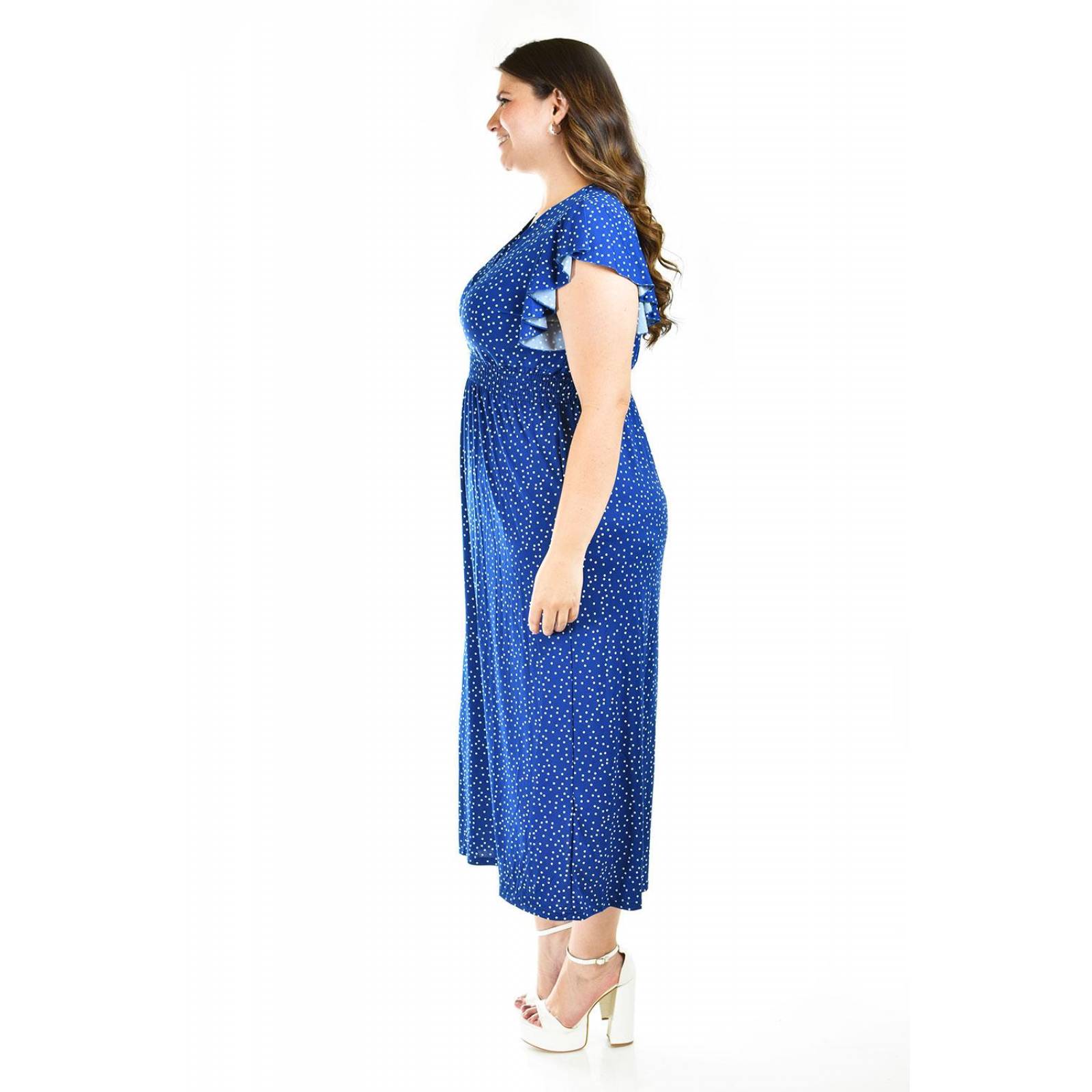 Vestido midi Roman Fashion /Tallas Extras, 9940X (Azul rey) 