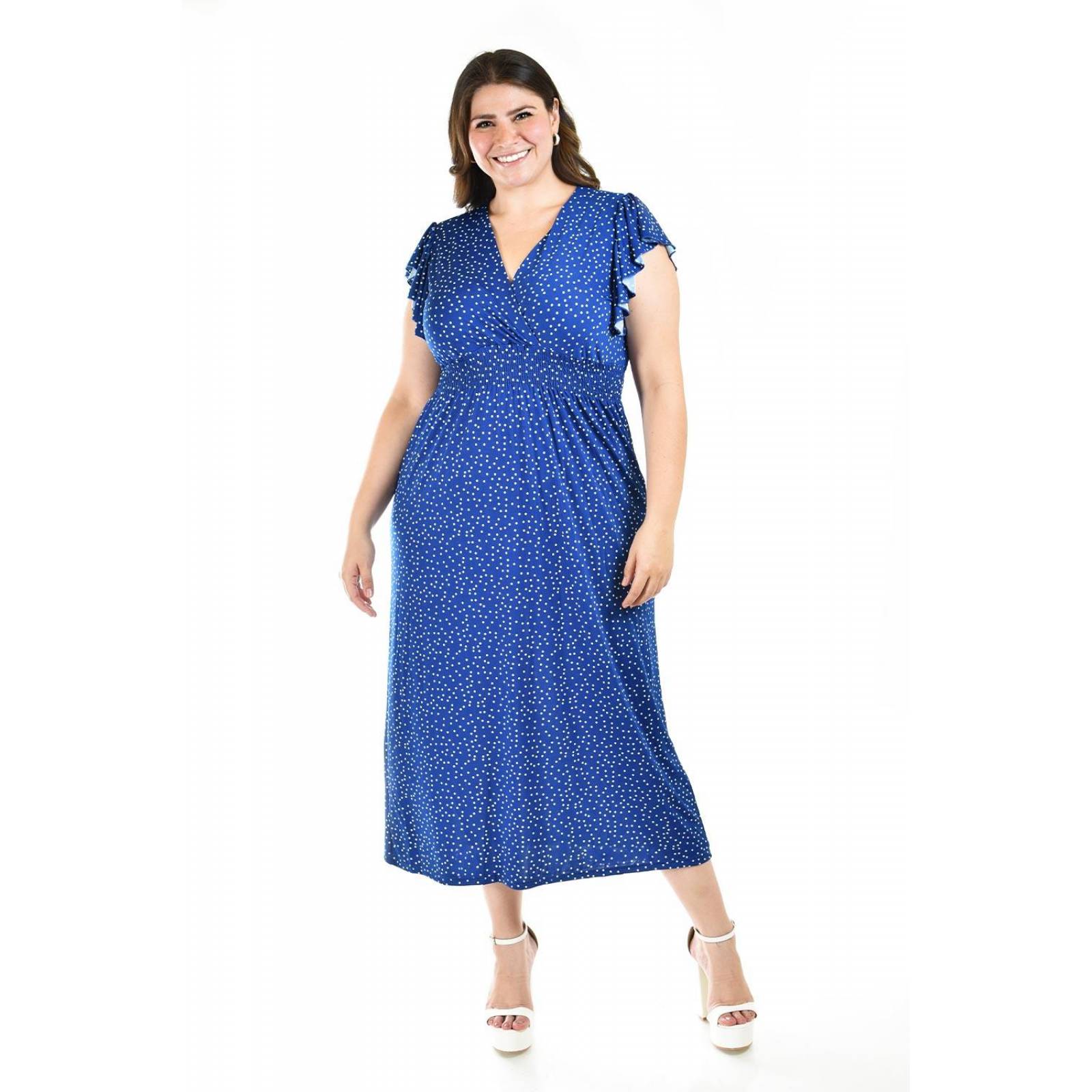 Vestido midi Roman Fashion /Tallas Extras, 9940X (Azul rey) 