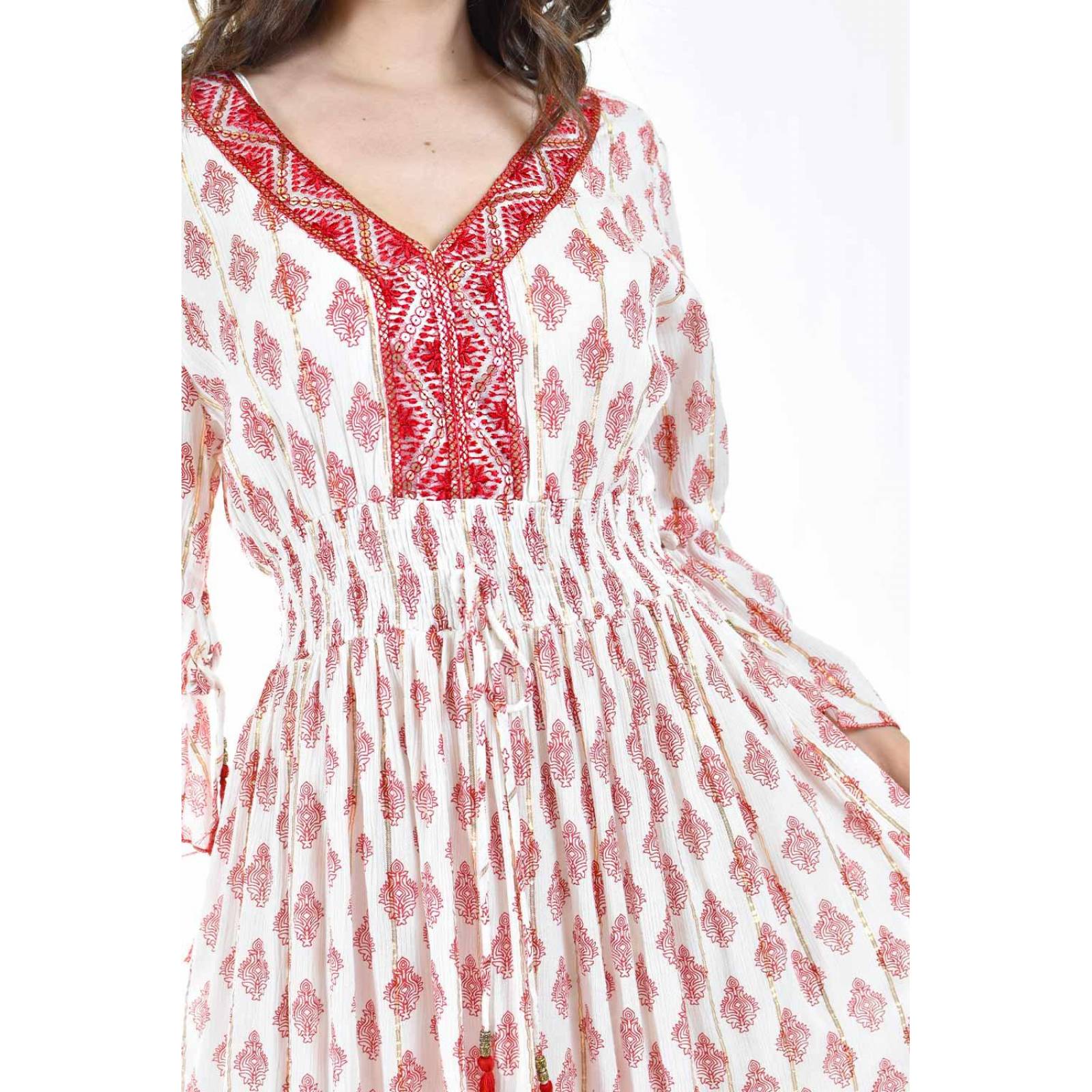 Vestido bohemio largo Roman Fashion /Juvenil, 23179 (Rojo)