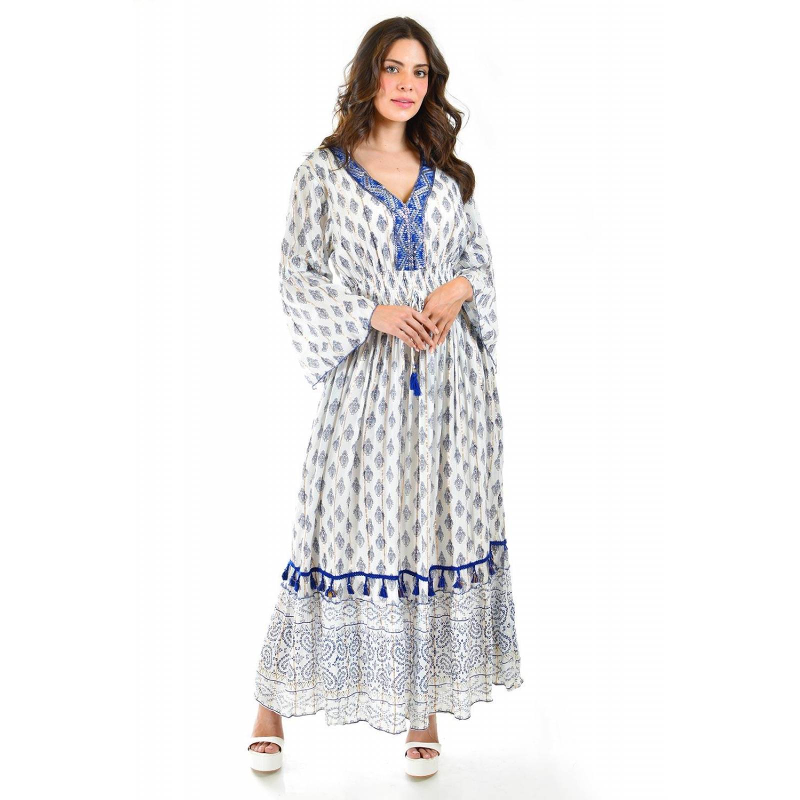 Vestido bohemio largo Roman Fashion /Juvenil, 23179 (Azul rey) 