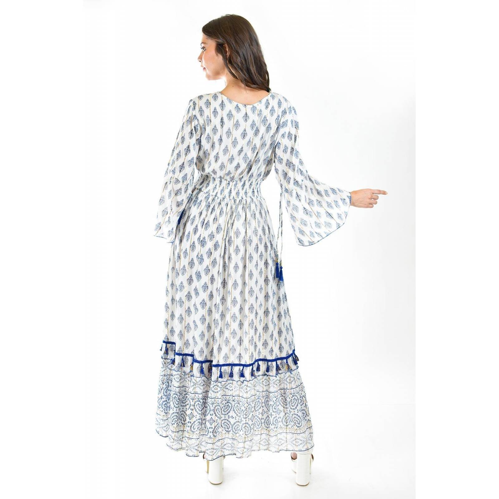 Vestido bohemio largo Roman Fashion /Juvenil, 23179 (Azul rey) 