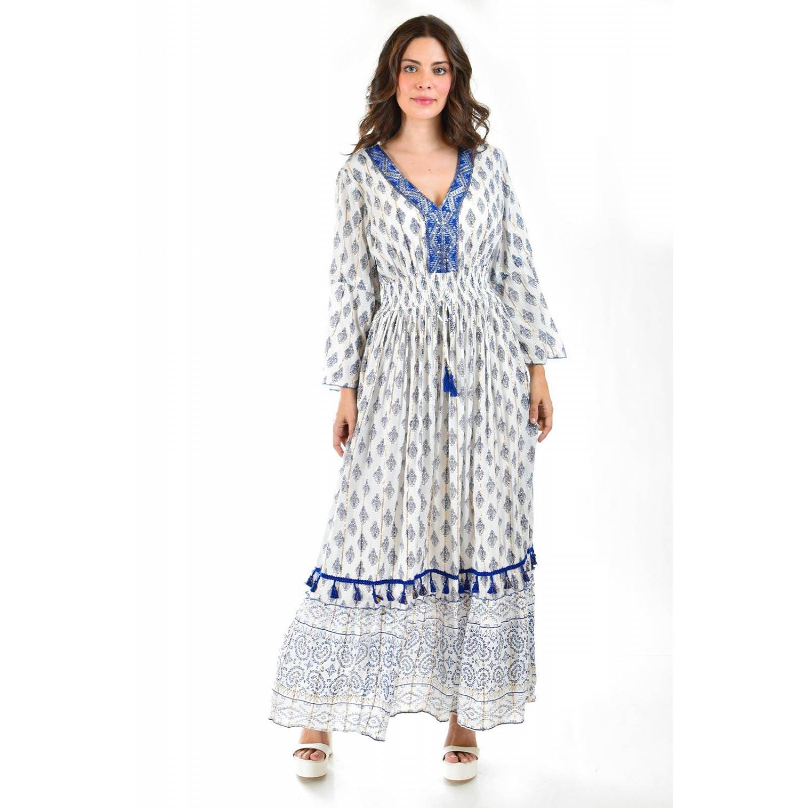 Vestido bohemio largo Roman Fashion /Juvenil, 23179 (Azul rey) 