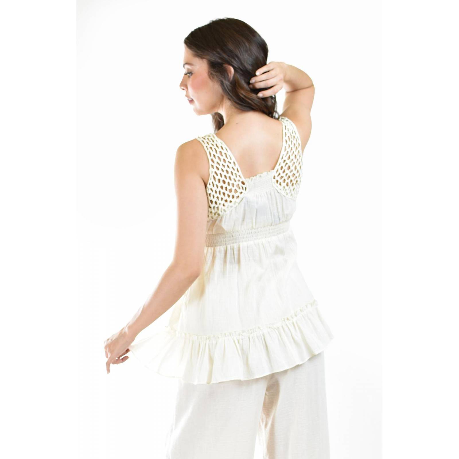 Blusa de algodon Roman Fashion /Juvenil, 0433 (Hueso) 