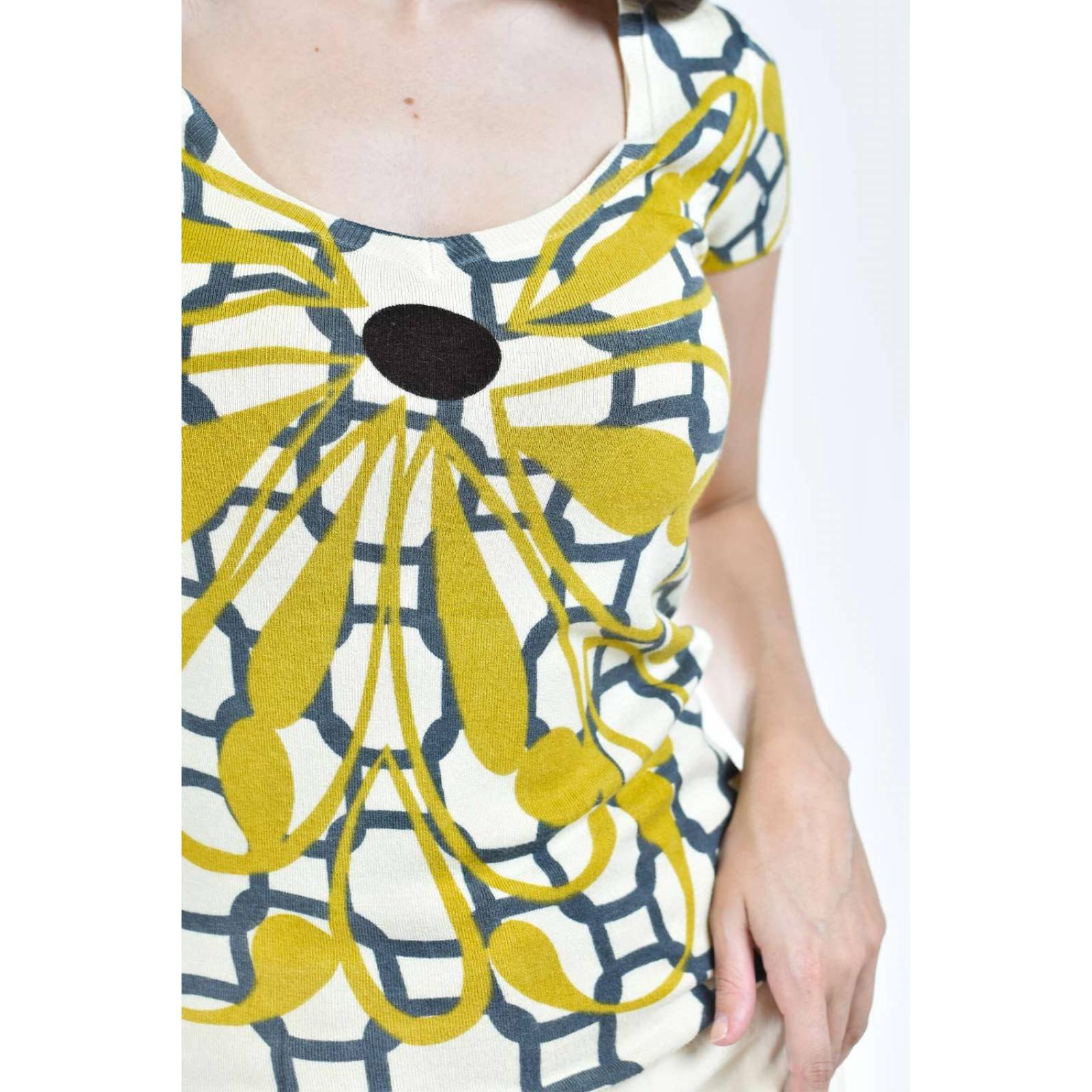 Blusa estampado geometrico Roman Fashion /Juvenil, 30466 (Mostaza) .