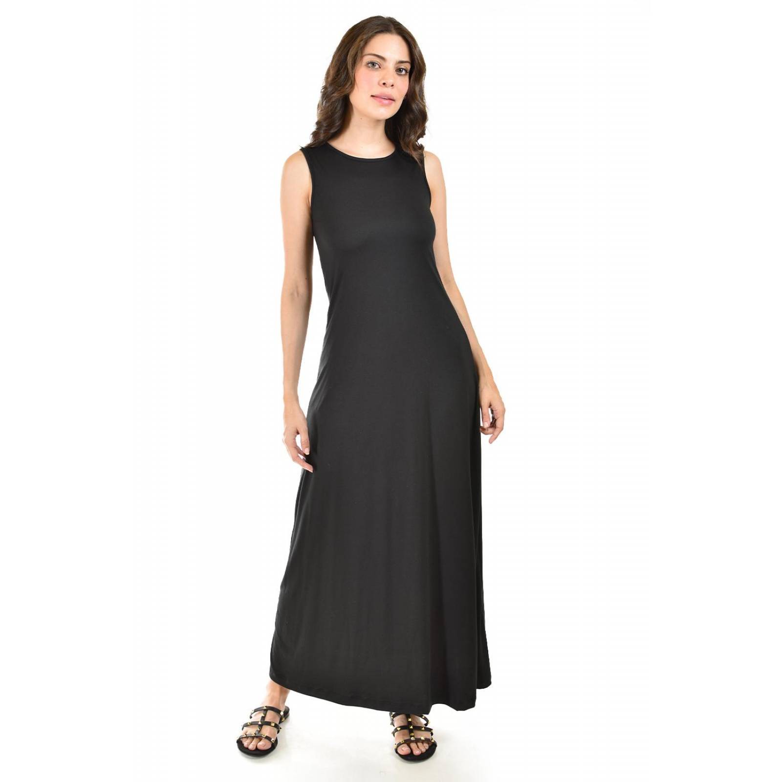 Maxi vestido con strech Roman Fashion /Juvenil, 01797 (Negro) 