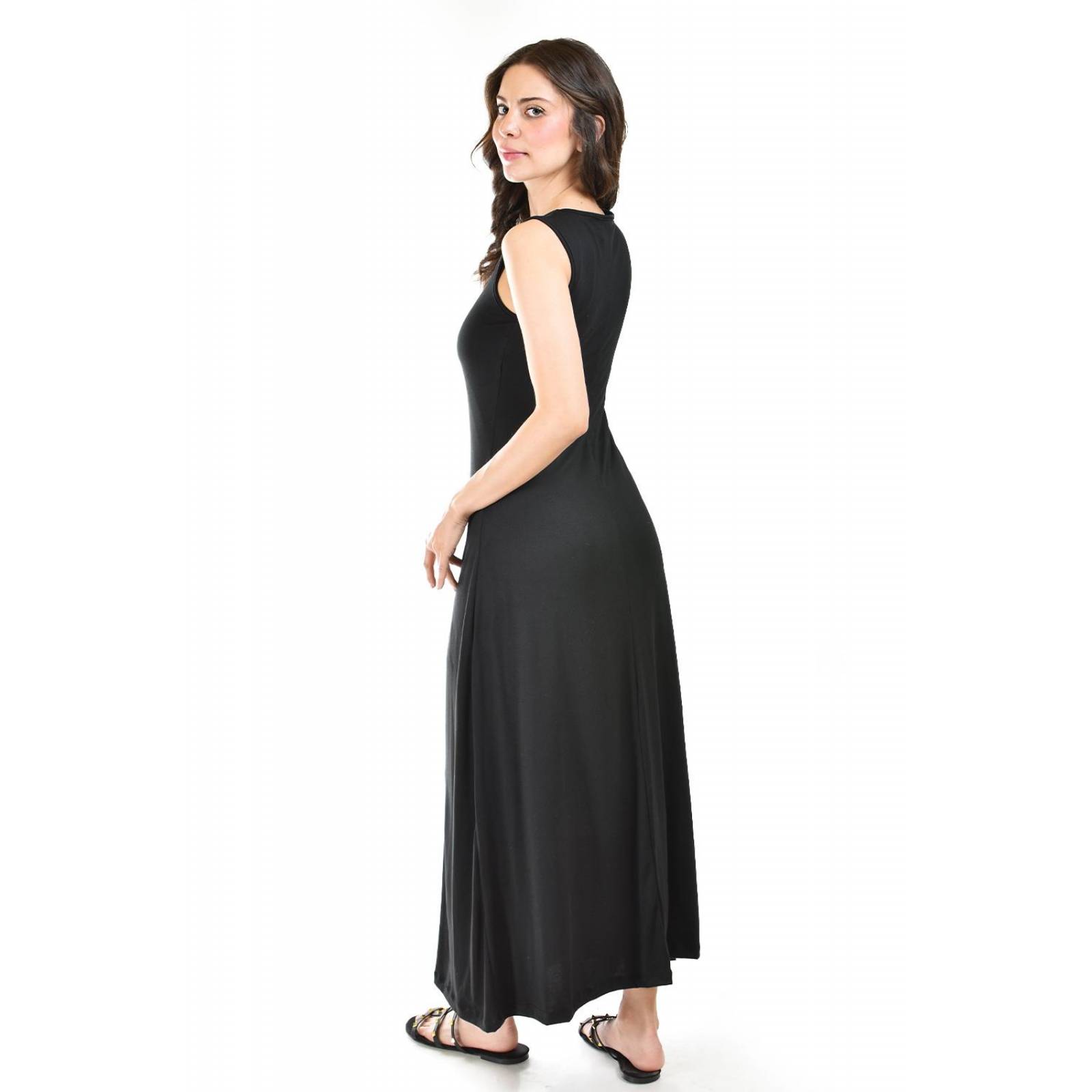 Maxi vestido con strech Roman Fashion /Juvenil, 01797 (Negro) 