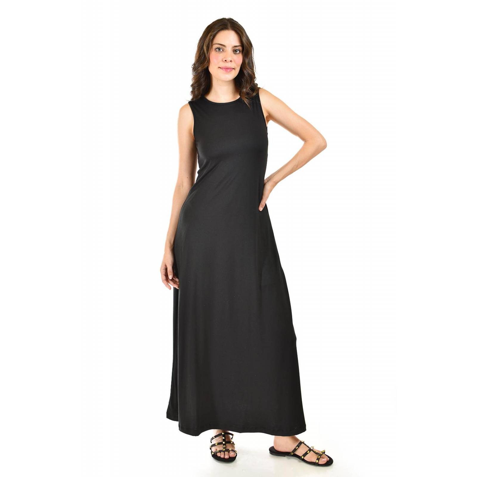 Maxi vestido con strech Roman Fashion /Juvenil, 01797 (Negro) 