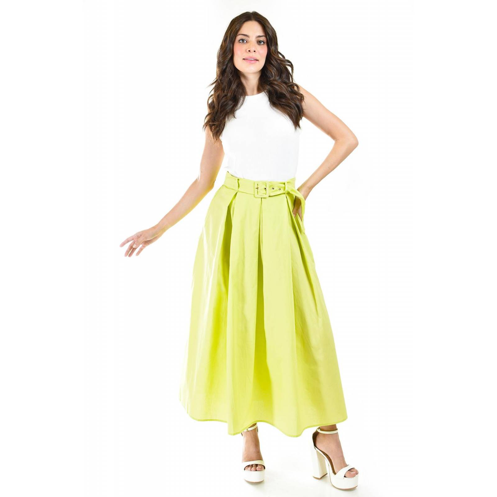 Falda midi con cinto Roman Fashion /Juvenil, 40883 (Lima) 