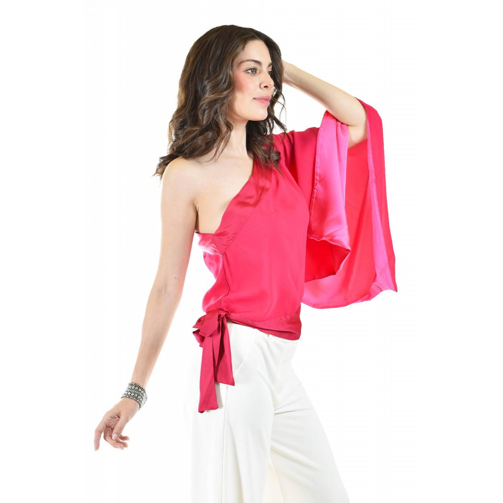 Blusa asimetrica de un hombro Roman Fashion /Juvenil, 32745 (Fiusha) 