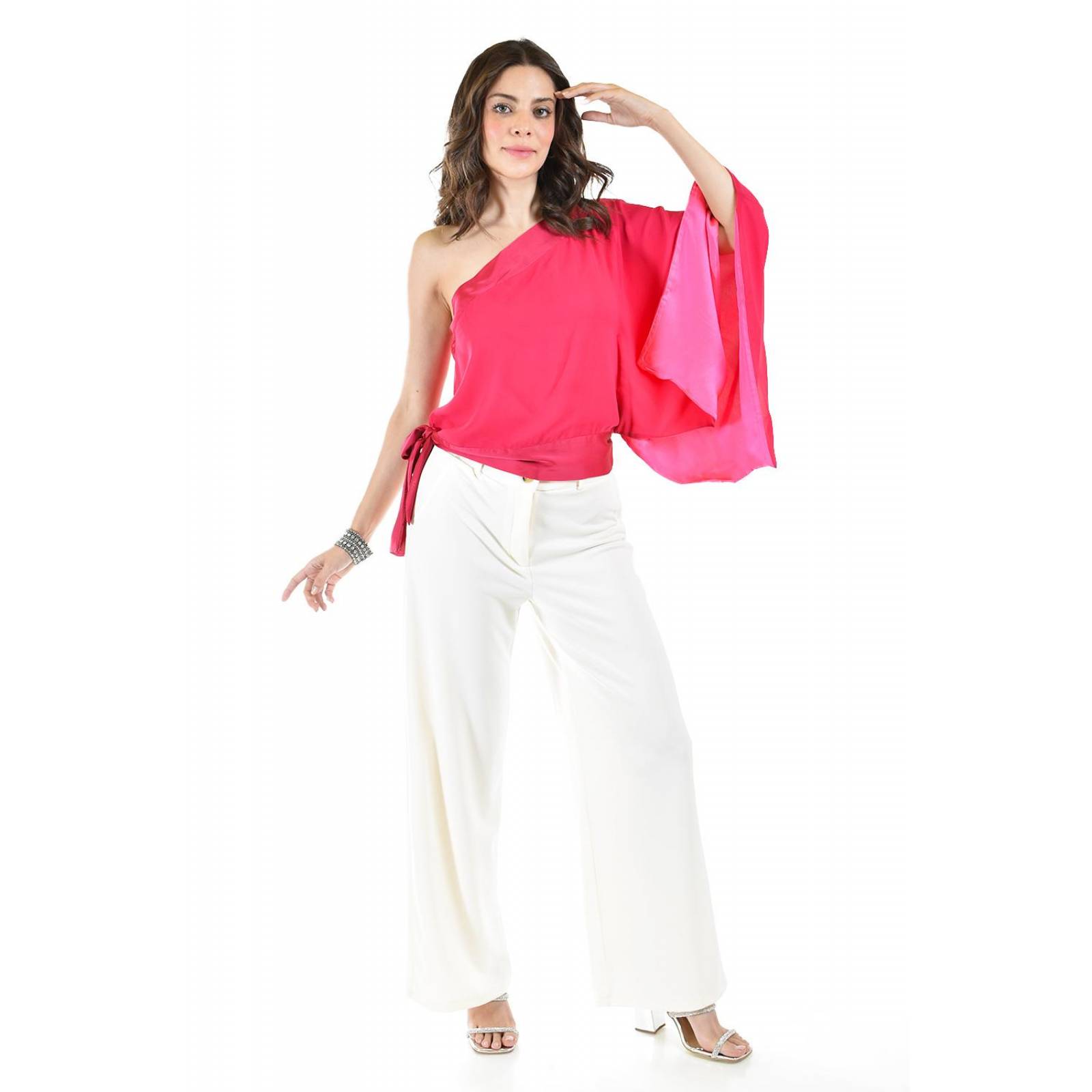 Blusa asimetrica de un hombro Roman Fashion /Juvenil, 32745 (Fiusha) 