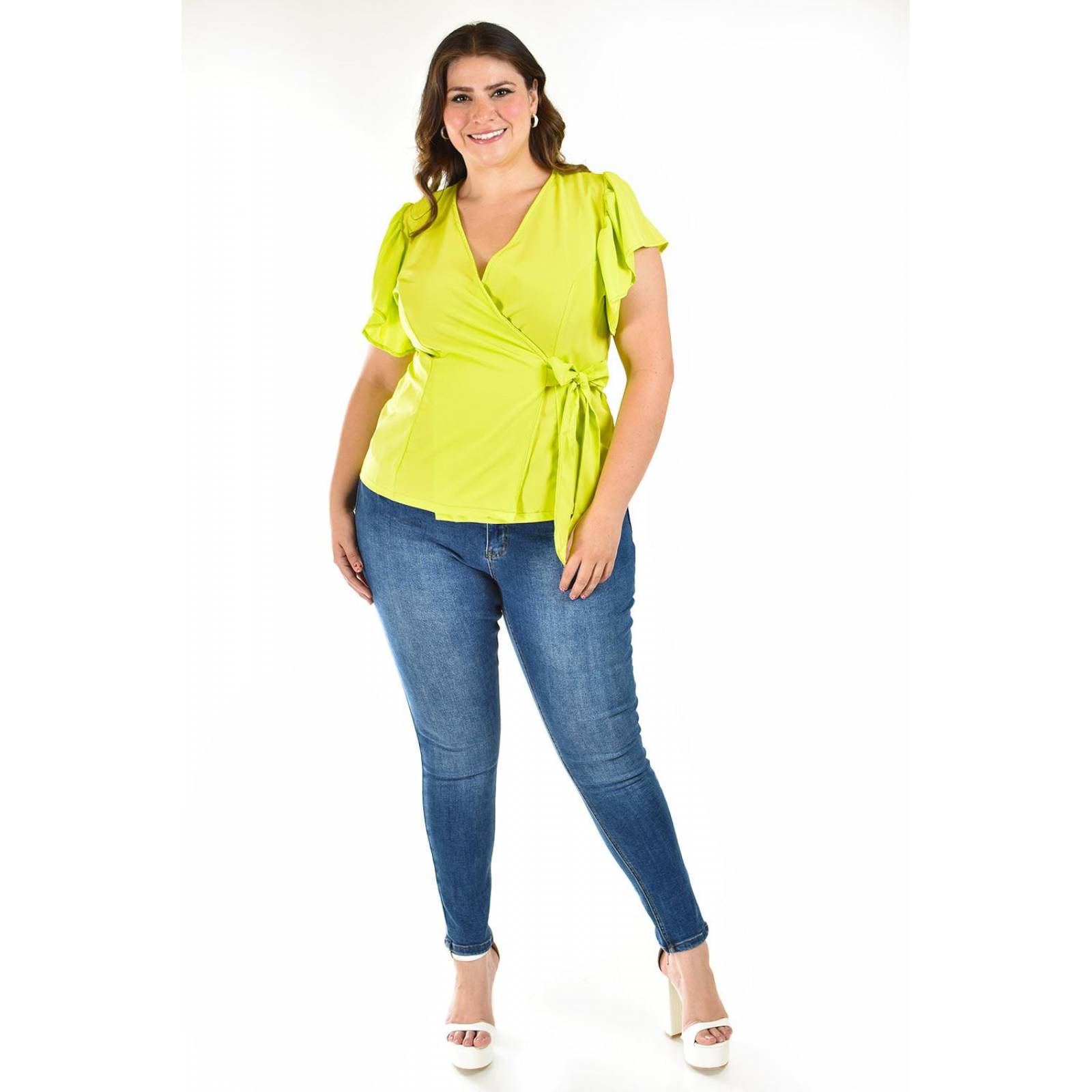 Blusa manga mariposa Roman Fashion /Tallas Extras, 1840 (Lima) 