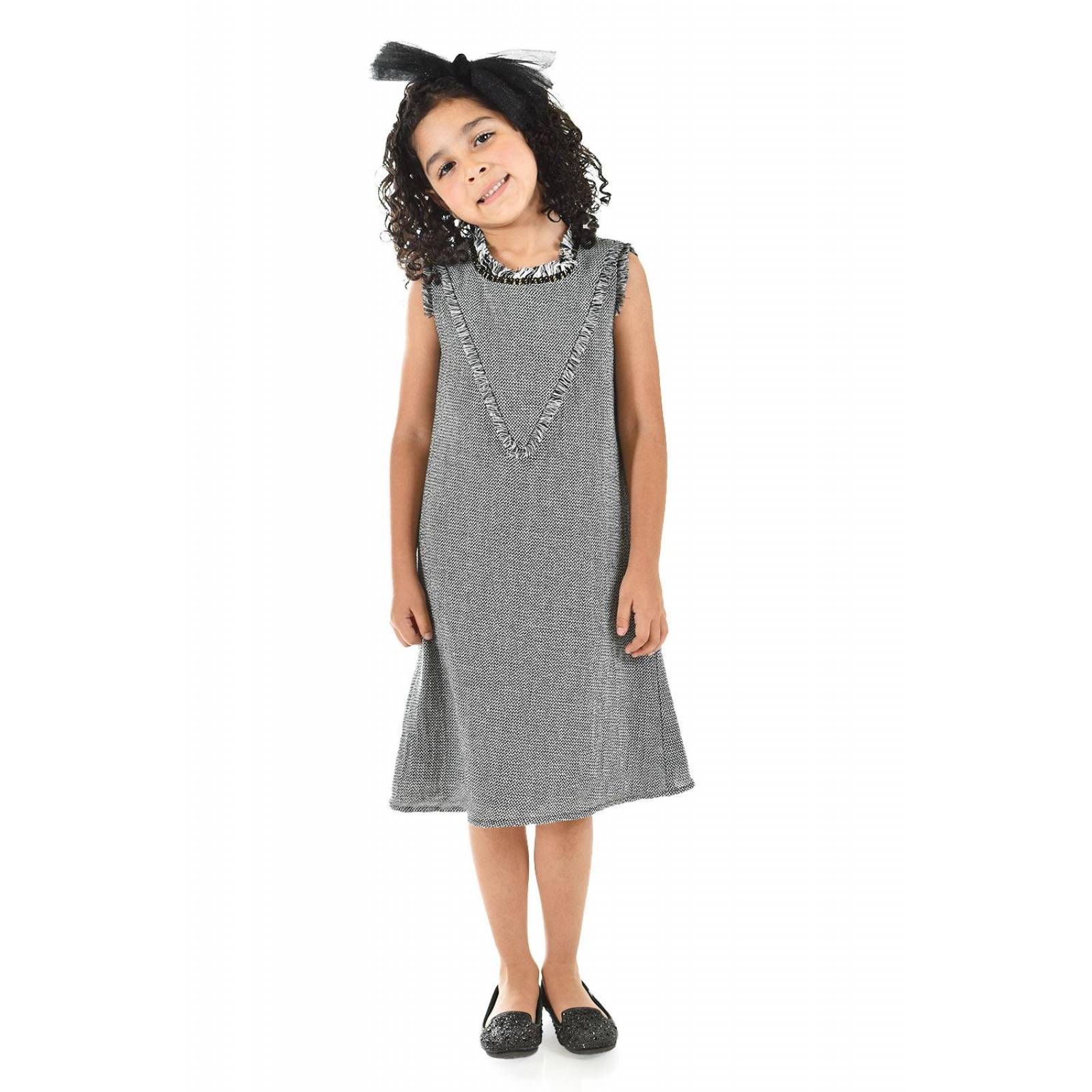 Vestido de niña con ribete Roman Fashion /Kids, 34639 (Gris obscuro) 