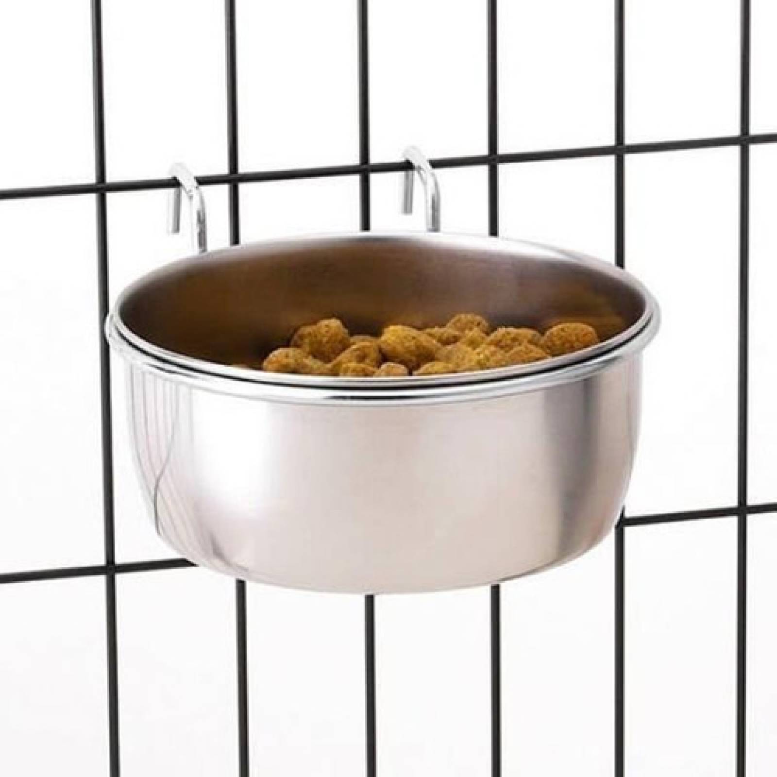 Plato De Acero Inox Para Jaulas O Kennels 1 cup / 8 Oz.