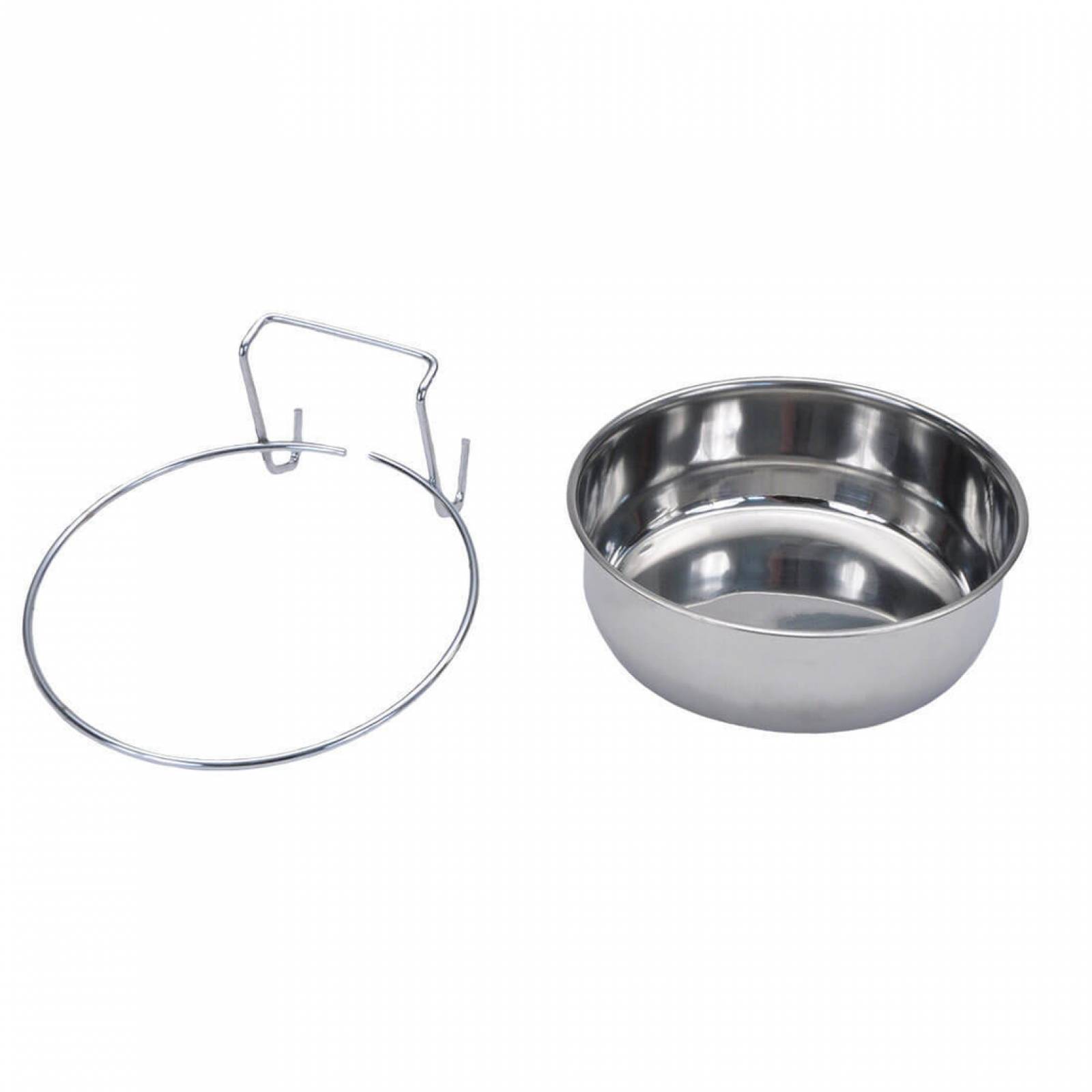 Plato De Acero Inox Para Jaulas O Kennels 1 cup / 8 Oz.
