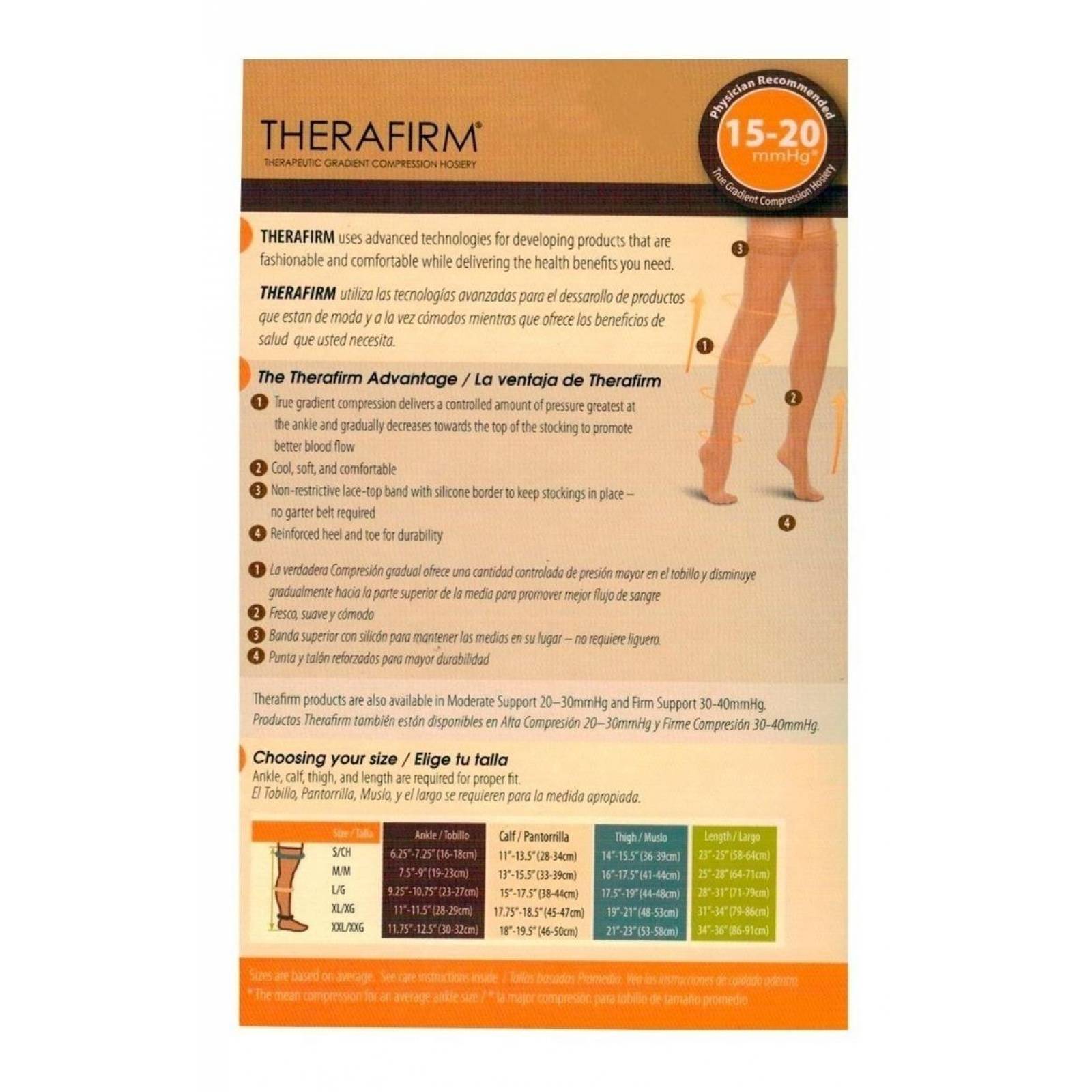 Media De Mediana Compresión Muslo_ Talón Reforzado Therafirm MEDIANA COLOR NEGRO Negro