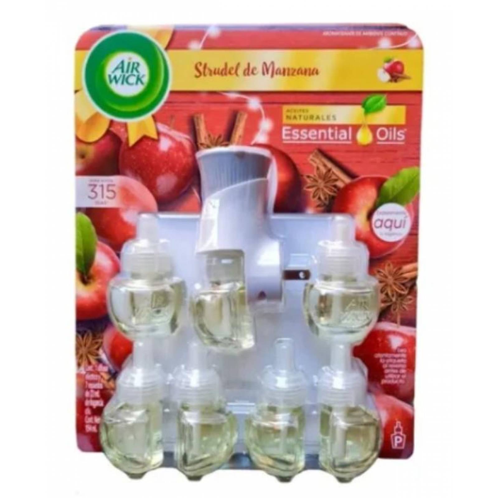 Air Wick Aromatizante Eléctrico 7 Repuestos Strudel Manzana 