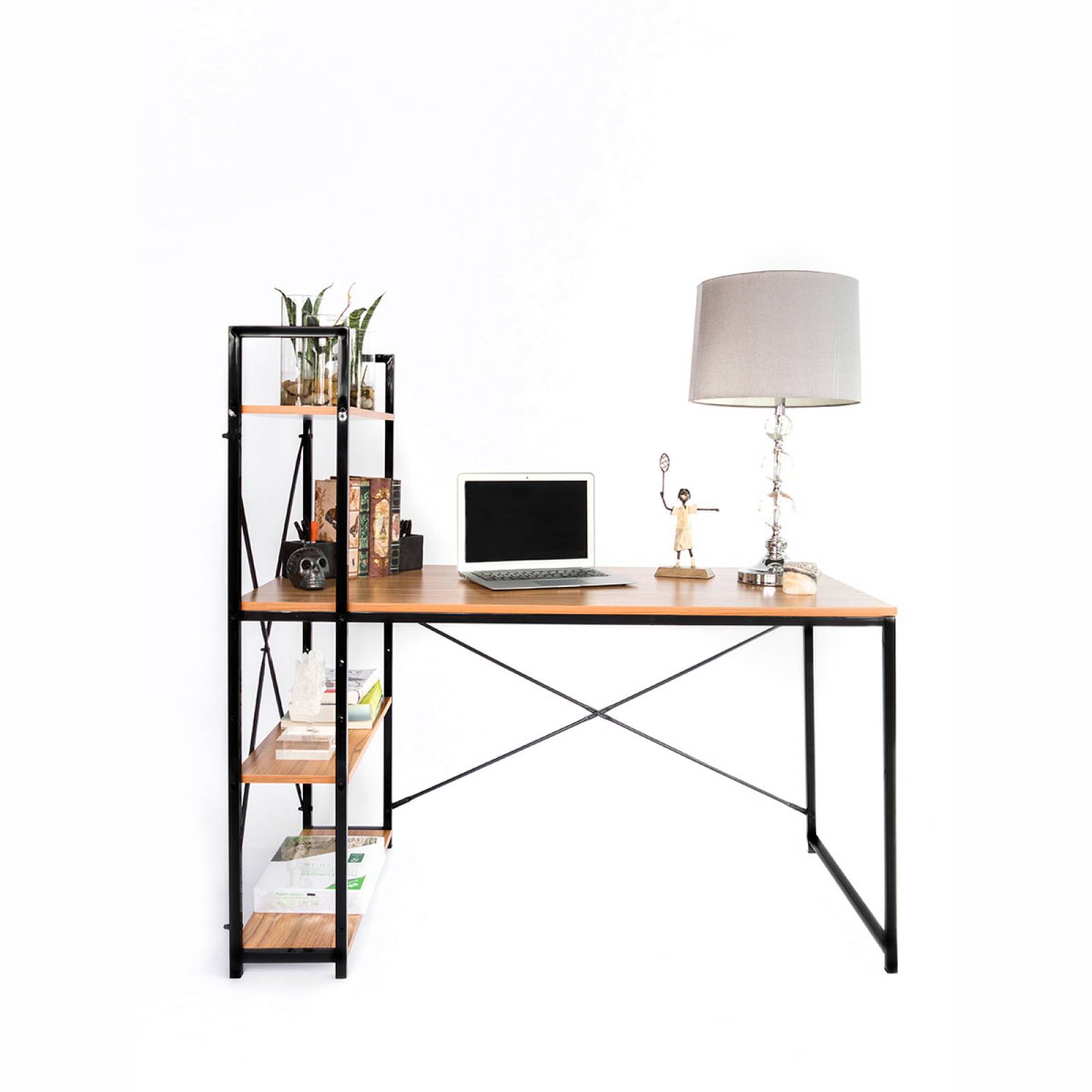 Mueblana Escritorio Cassel Escritorio Minimalista y Moderno Escritorios Modernos Juveniles Mesa de Trabajo Perfecta para Home Office y Estudios Hecha de Melamina y Acero