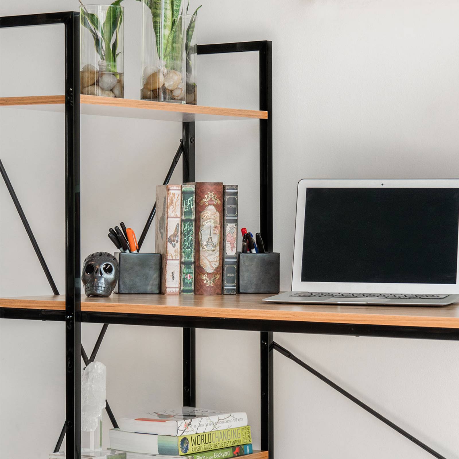 Mueblana Escritorio Cassel Escritorio Minimalista y Moderno Escritorios Modernos Juveniles Mesa de Trabajo Perfecta para Home Office y Estudios Hecha de Melamina y Acero