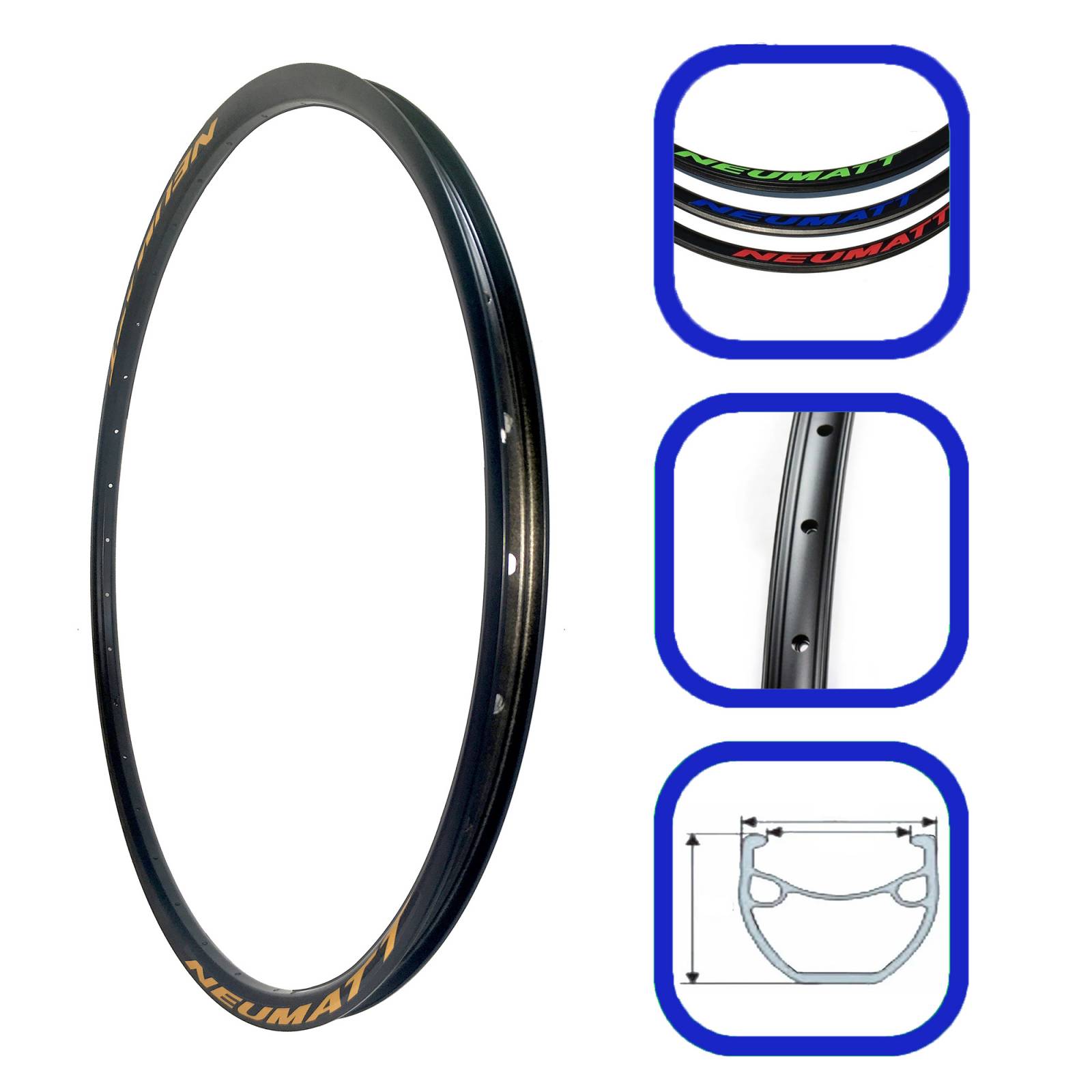 Par De Aros Rodado 29 Neumatt, Doble Capa, 32 Hoyos Aluminio