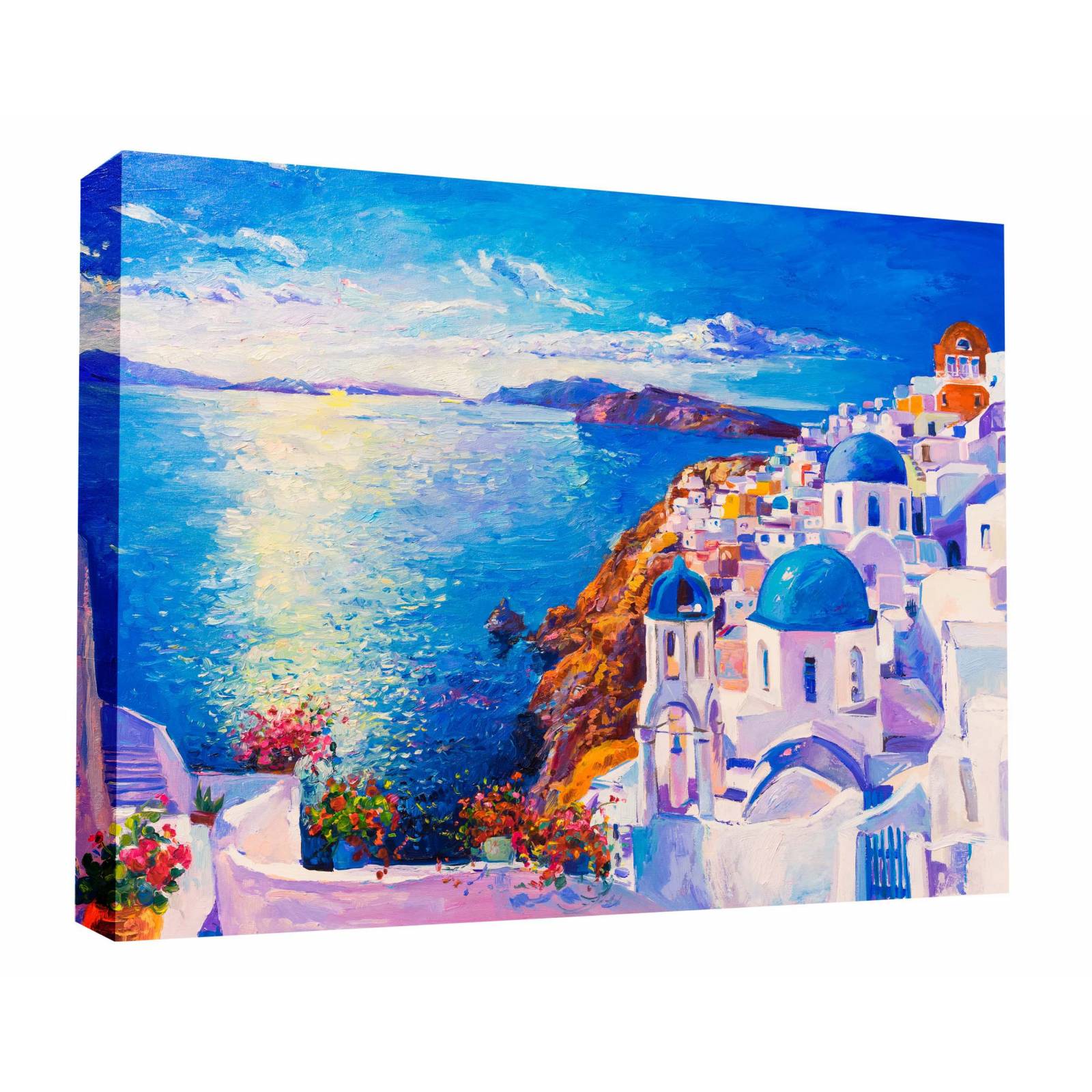 Cuadro Decorativo Canvas Pintura óleo Santorini  45x30