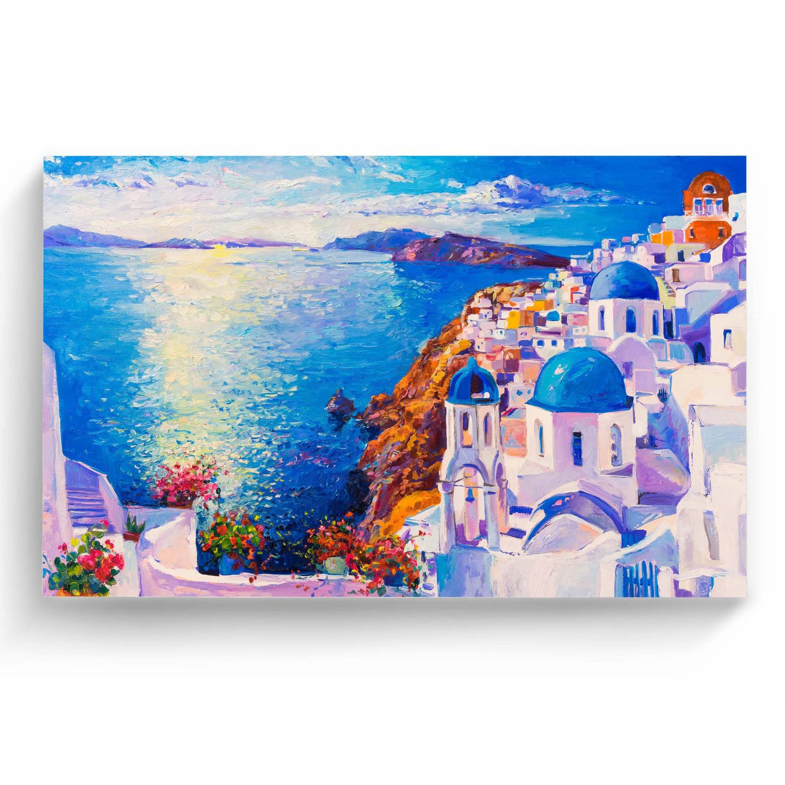 Cuadro Decorativo Canvas Pintura óleo Santorini  45x30