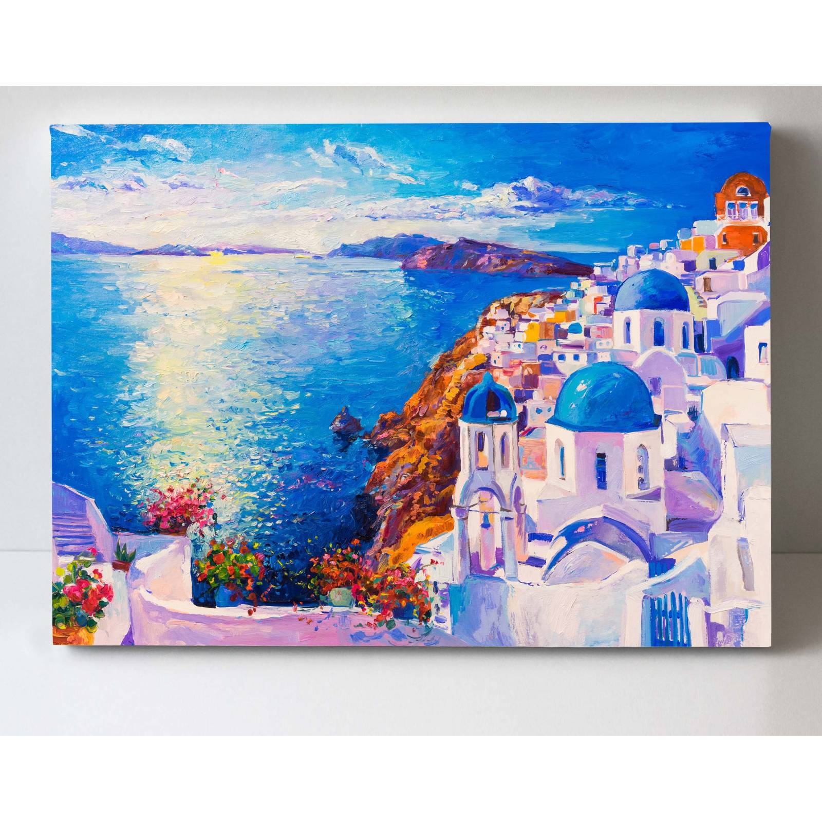 Cuadro Decorativo Canvas Pintura óleo Santorini  45x30