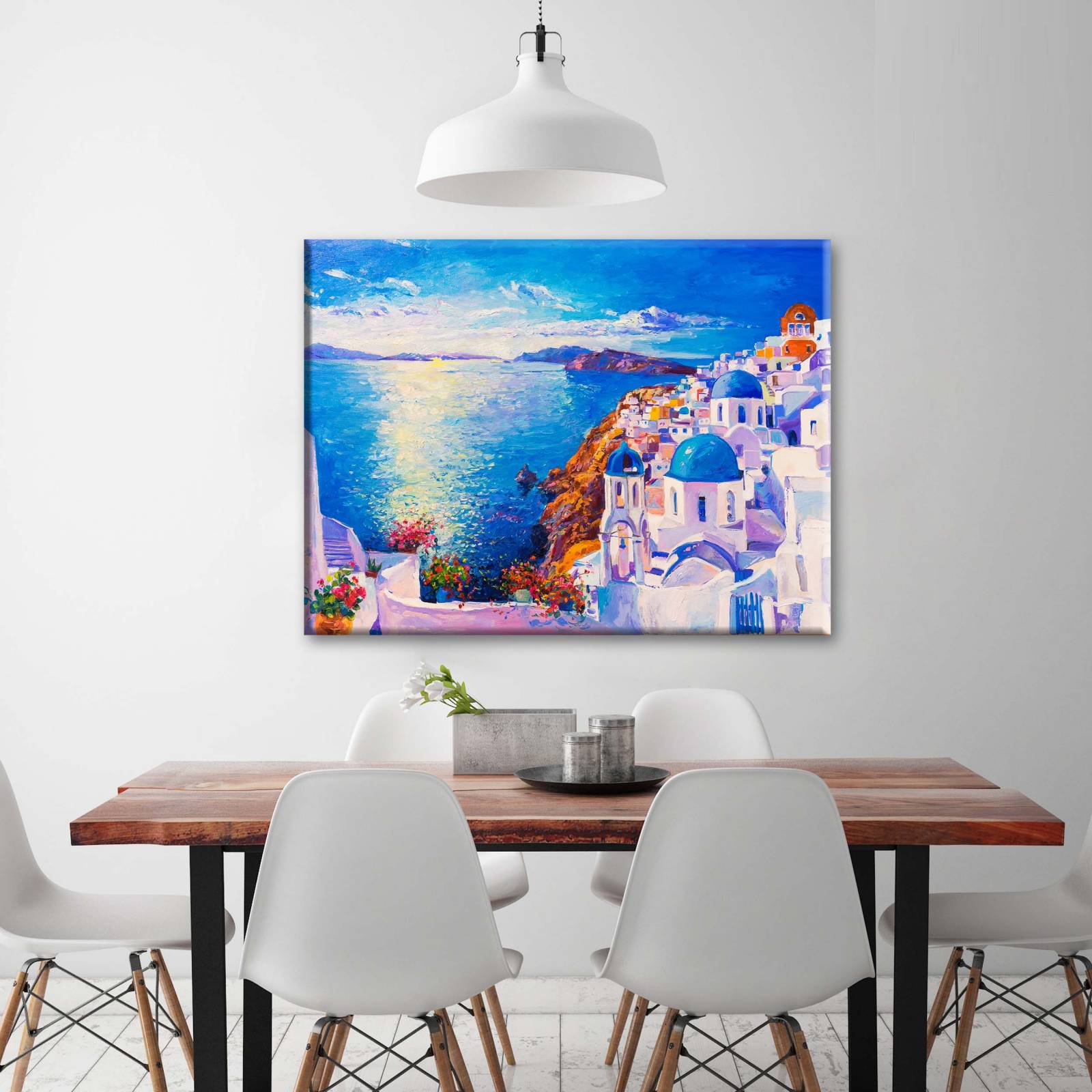 Cuadro Decorativo Canvas Pintura óleo Santorini  45x30