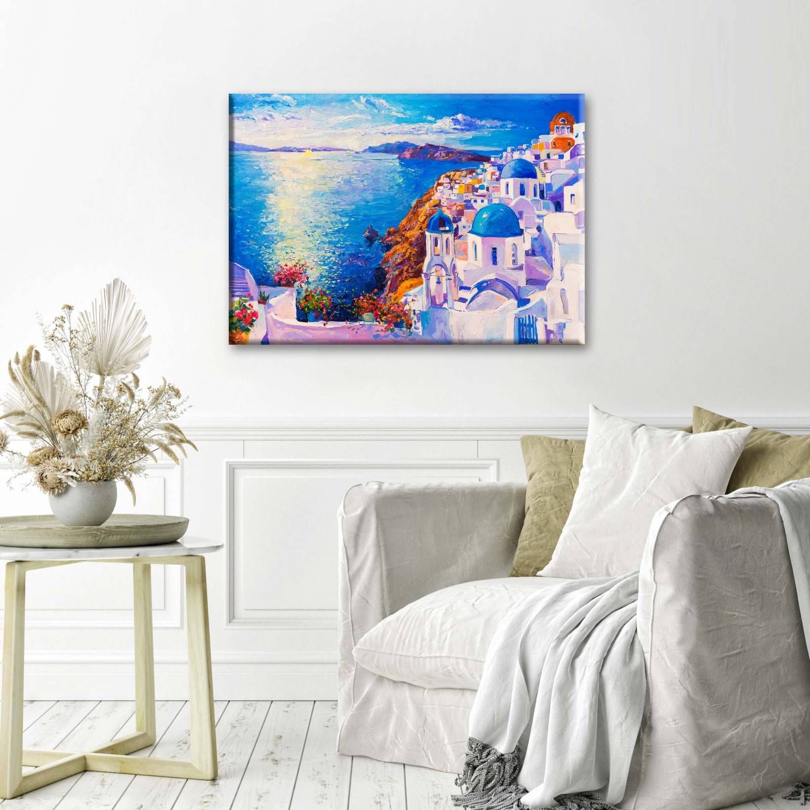 Cuadro Decorativo Canvas Pintura óleo Santorini  45x30