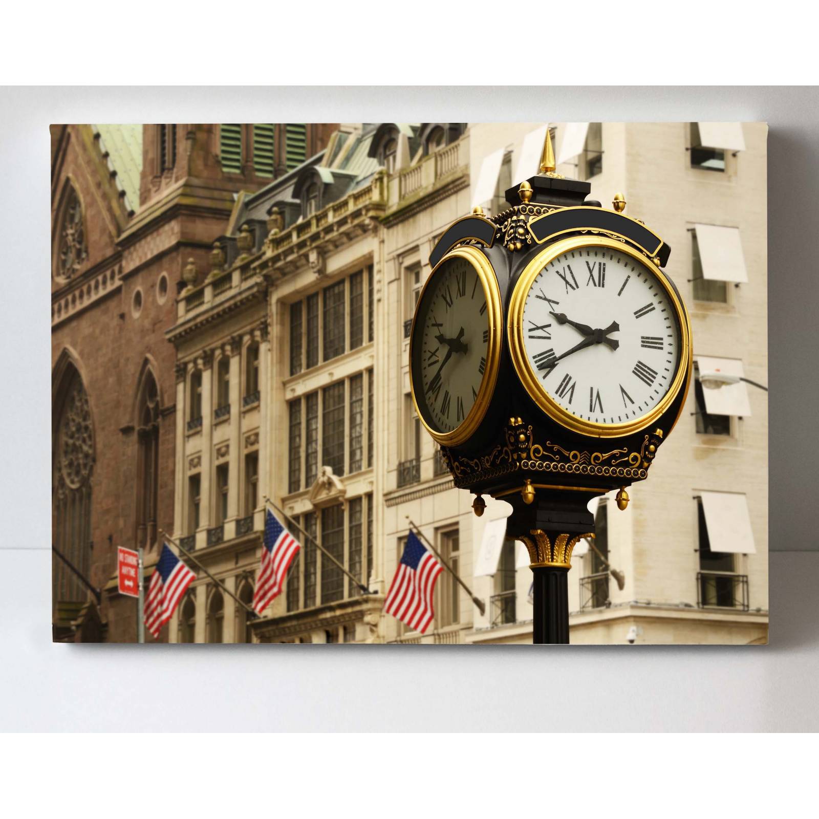 Cuadro Decorativo Canvas Reloj De New York 45x30