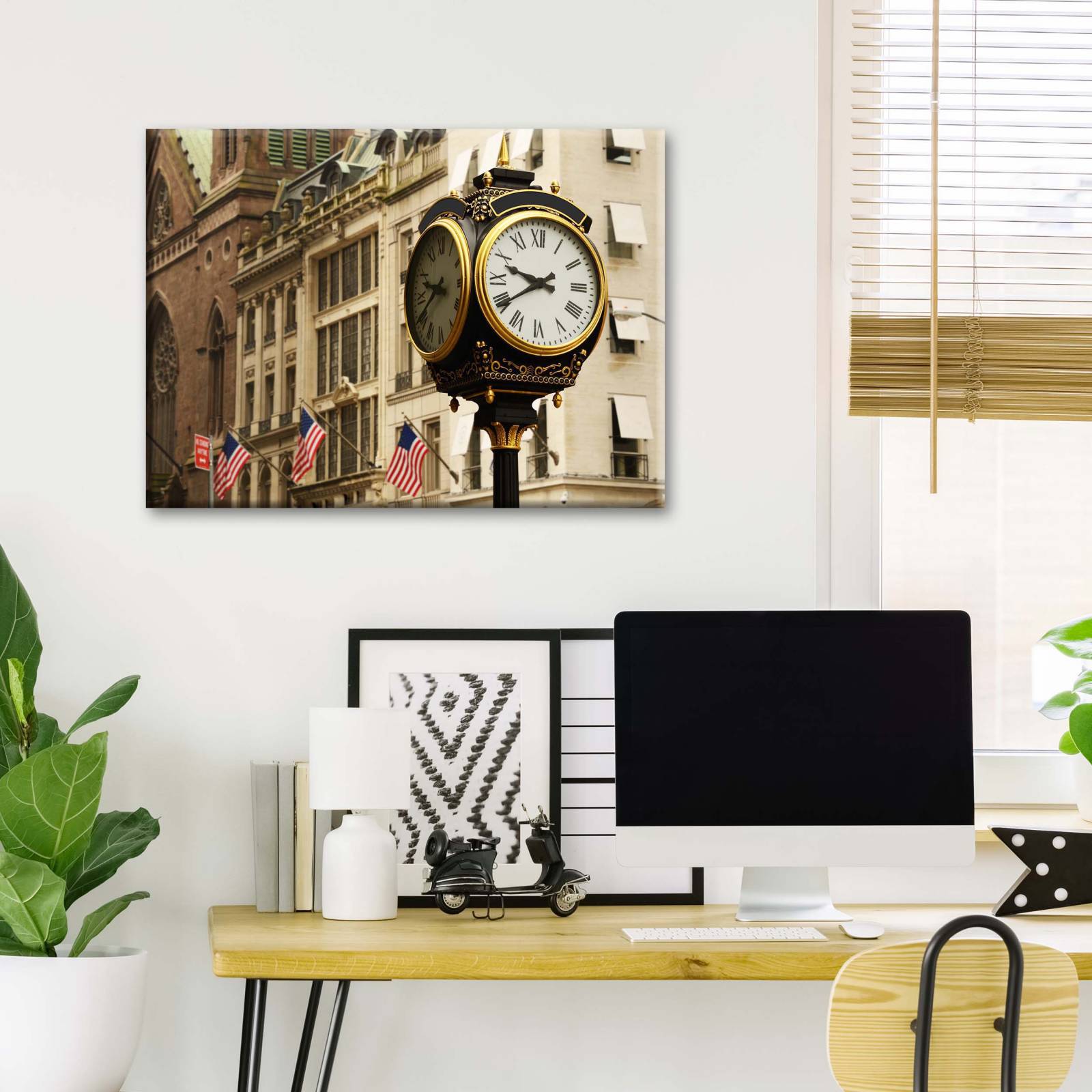 Cuadro Decorativo Canvas Reloj De New York 45x30