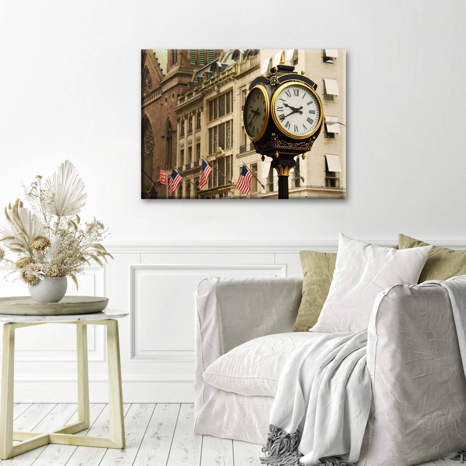 Cuadro Decorativo Canvas Reloj De New York 45x30
