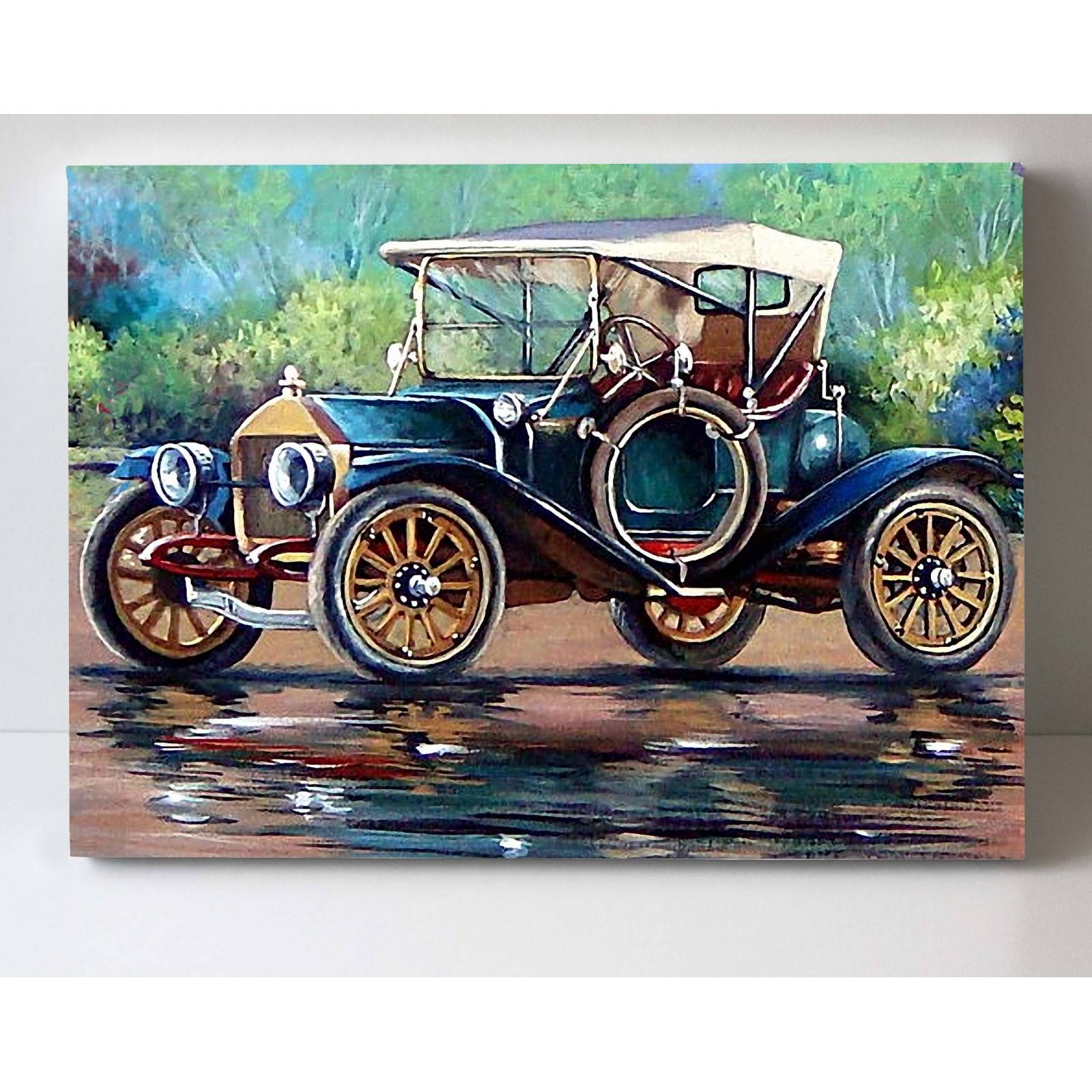 Cuadro Decorativo Auto Antiguo Oleo 105x70