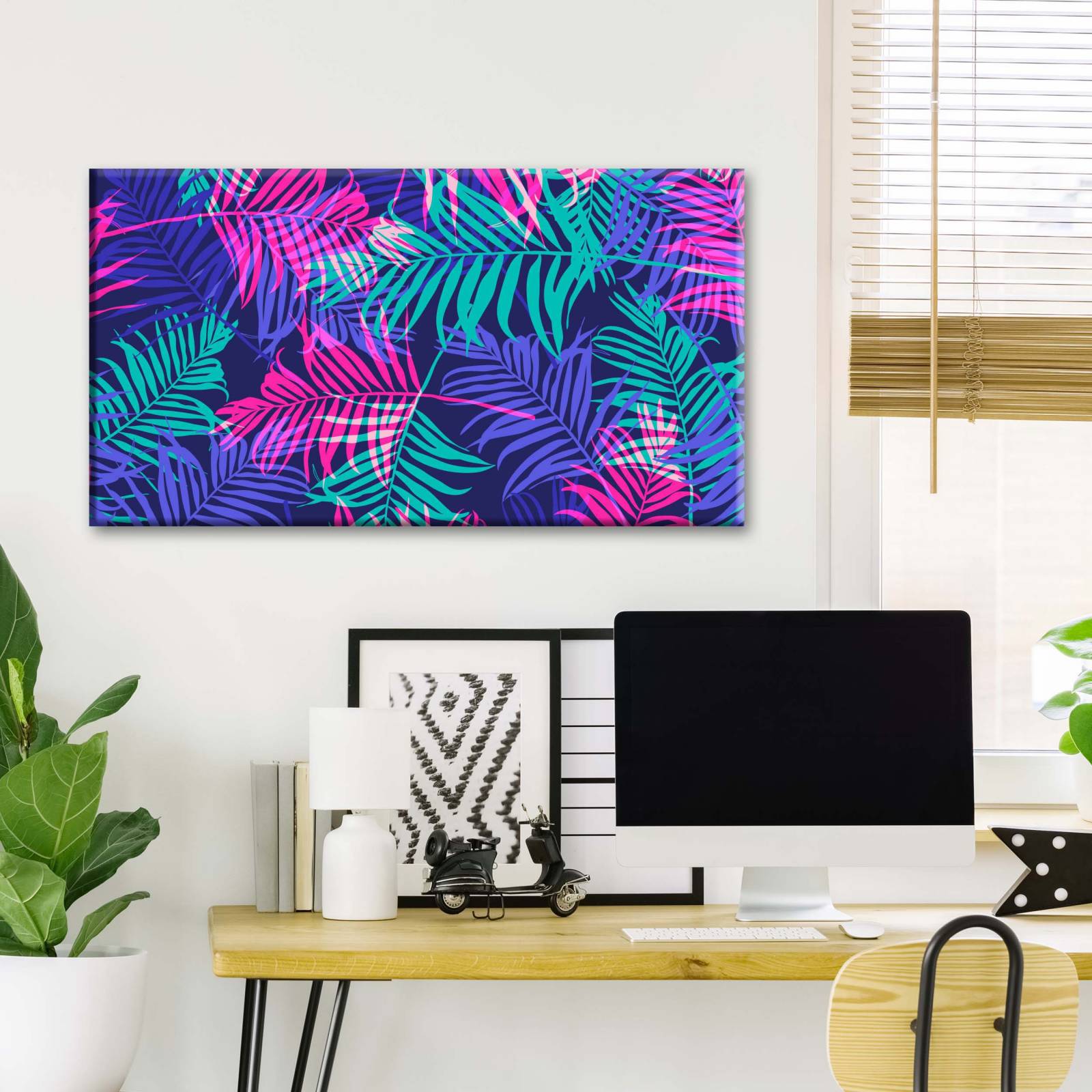 Cuadro Decorativo Canvas Hojas de Colores 105x70