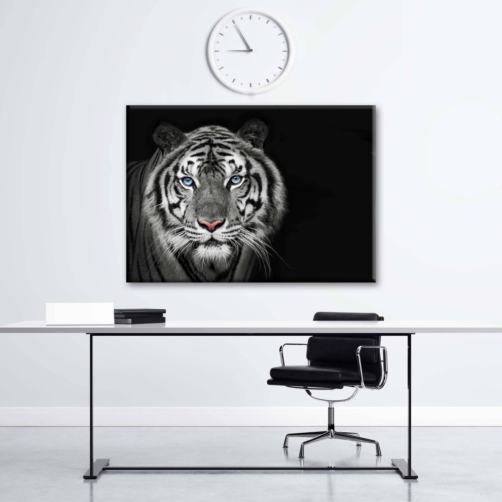 Cuadro Decorativo Canvas retrato de Tigre blanco 75x50