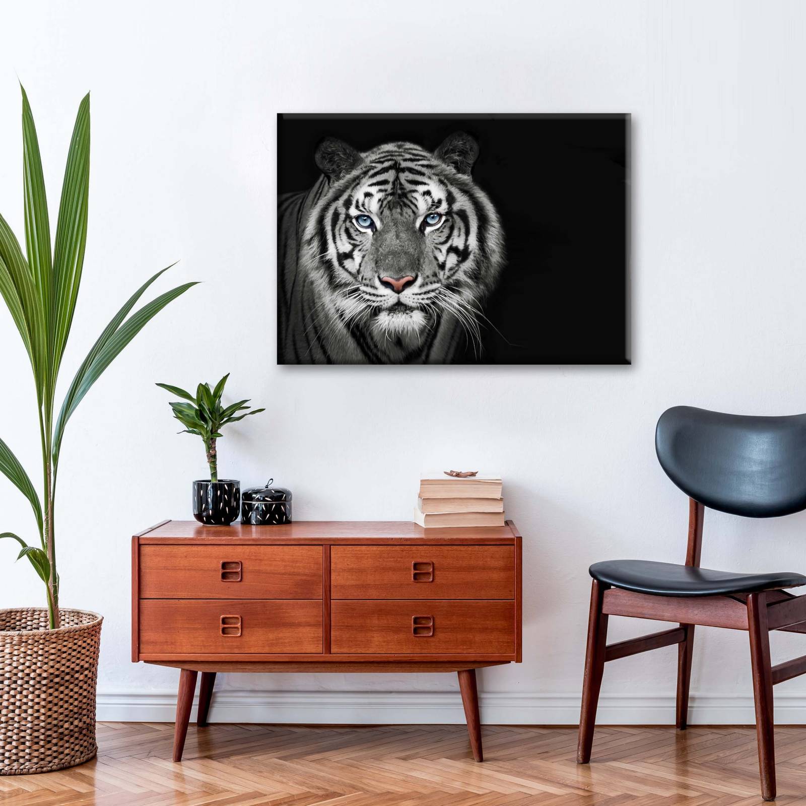Cuadro Decorativo Canvas retrato de Tigre blanco 75x50