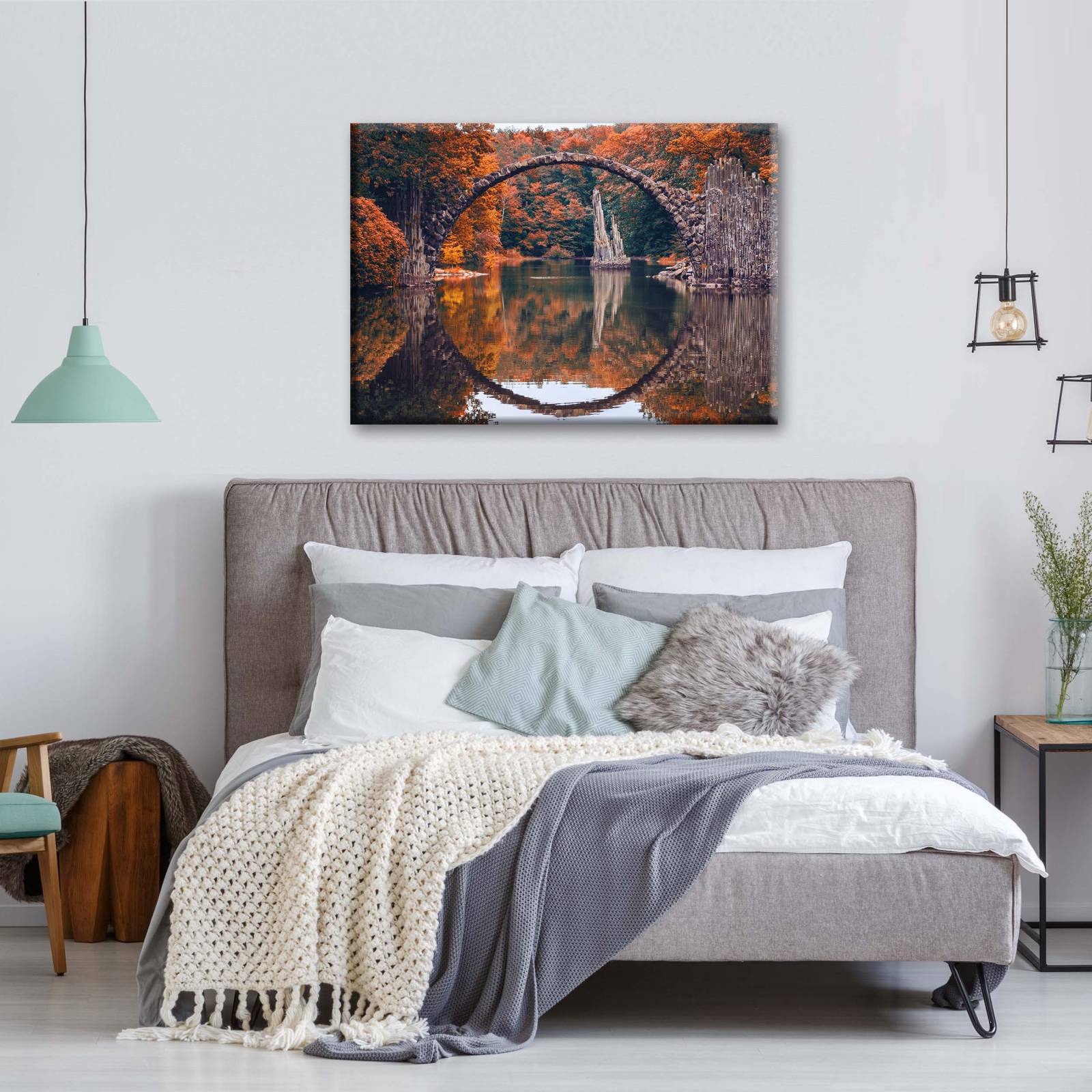 Cuadro Decorativo Canvas Puente Rakotz, Alemania 105x70