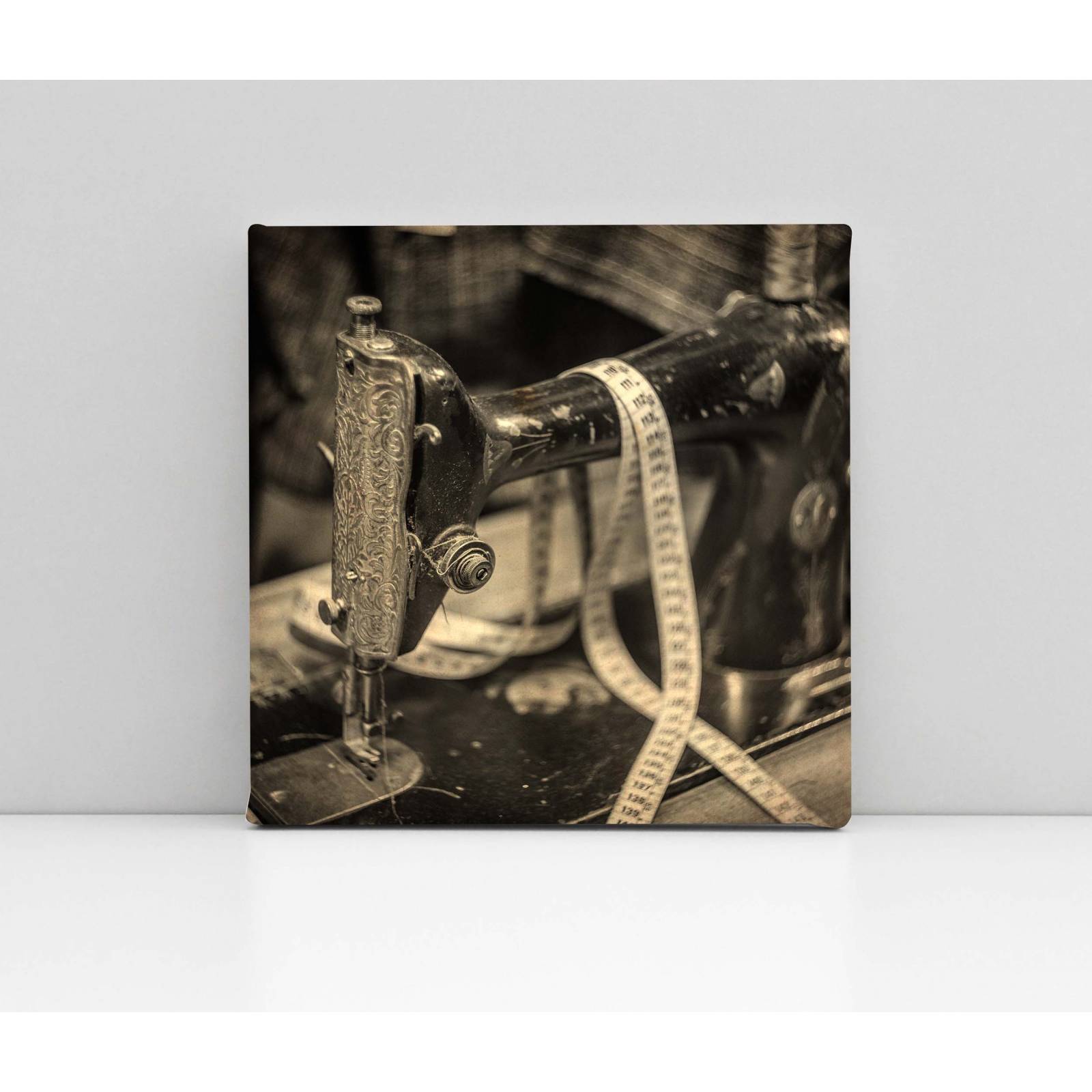 Cuadro Decorativo Canvas Maquina de coser, sepia 100x100