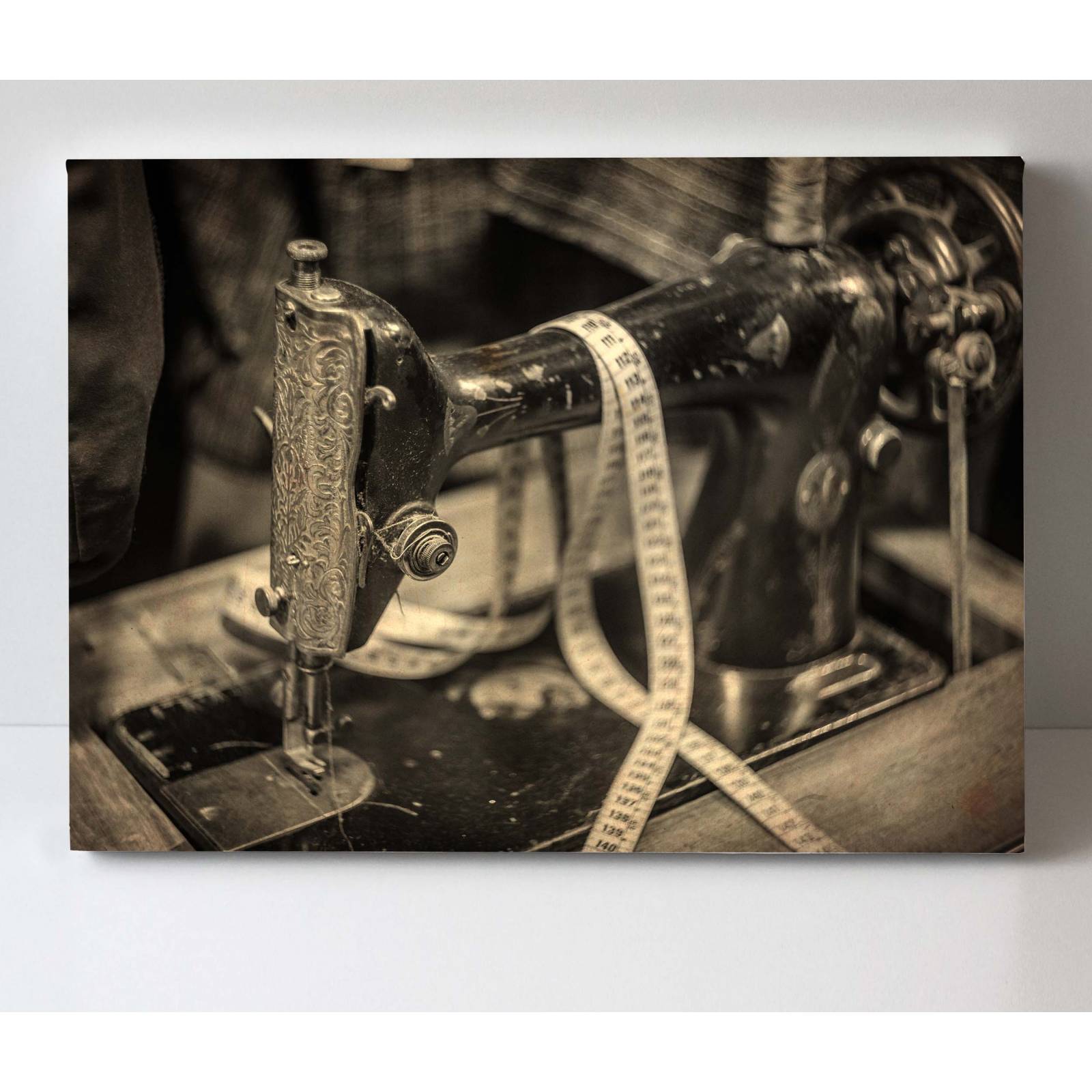 Cuadro Decorativo Canvas Maquina de coser, sepia 150x100
