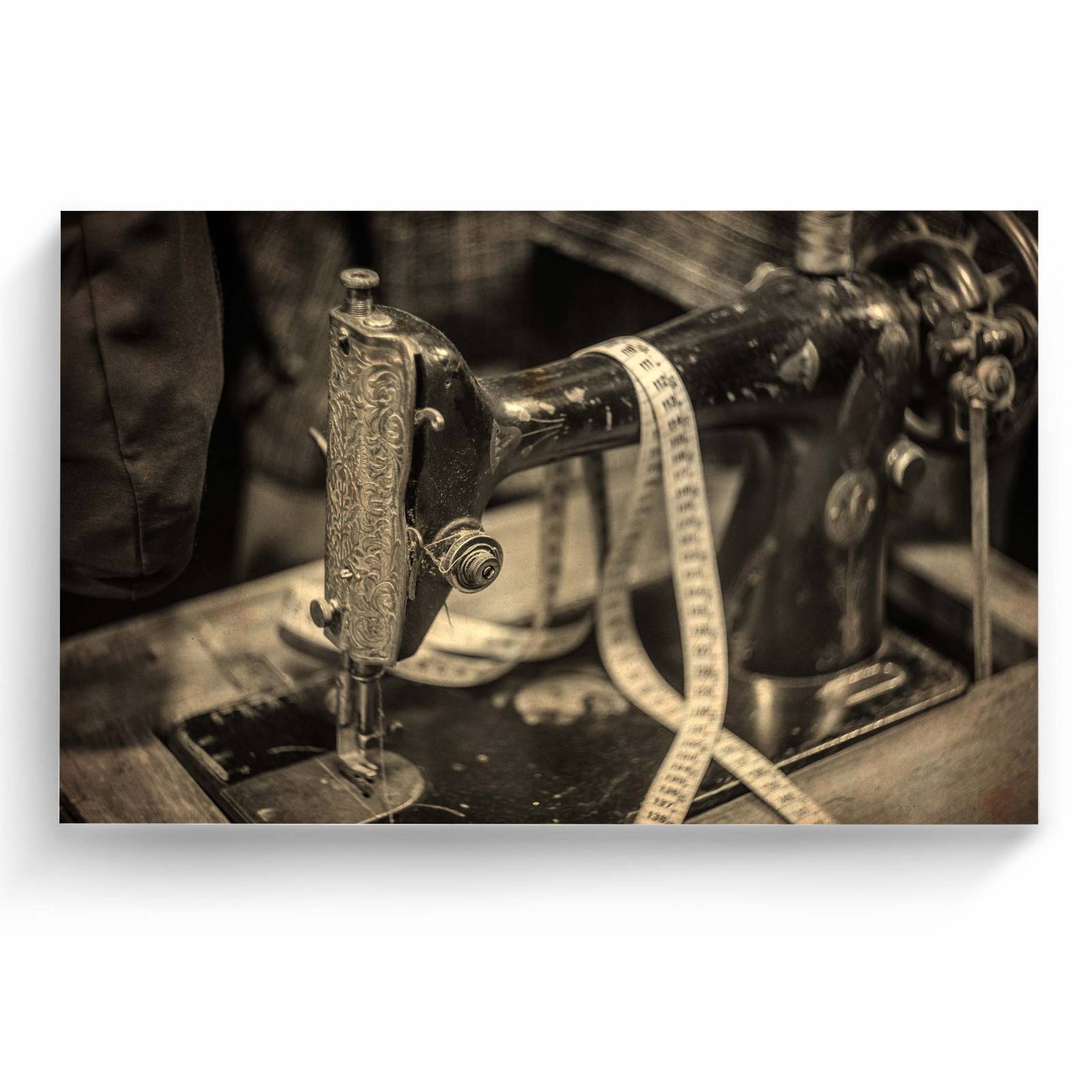 Cuadro Decorativo Canvas Maquina de coser, sepia 135x90