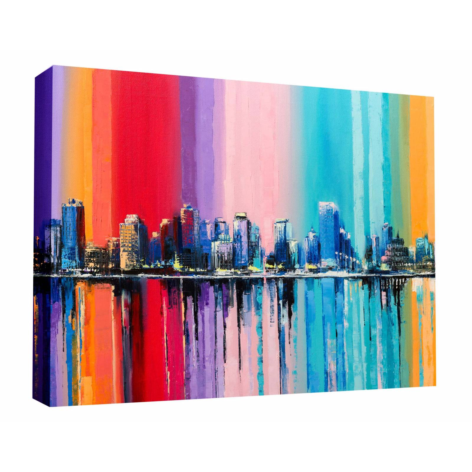 Cuadro Decorativo Canvas Abstracto Ciudad Fantasía 135x90