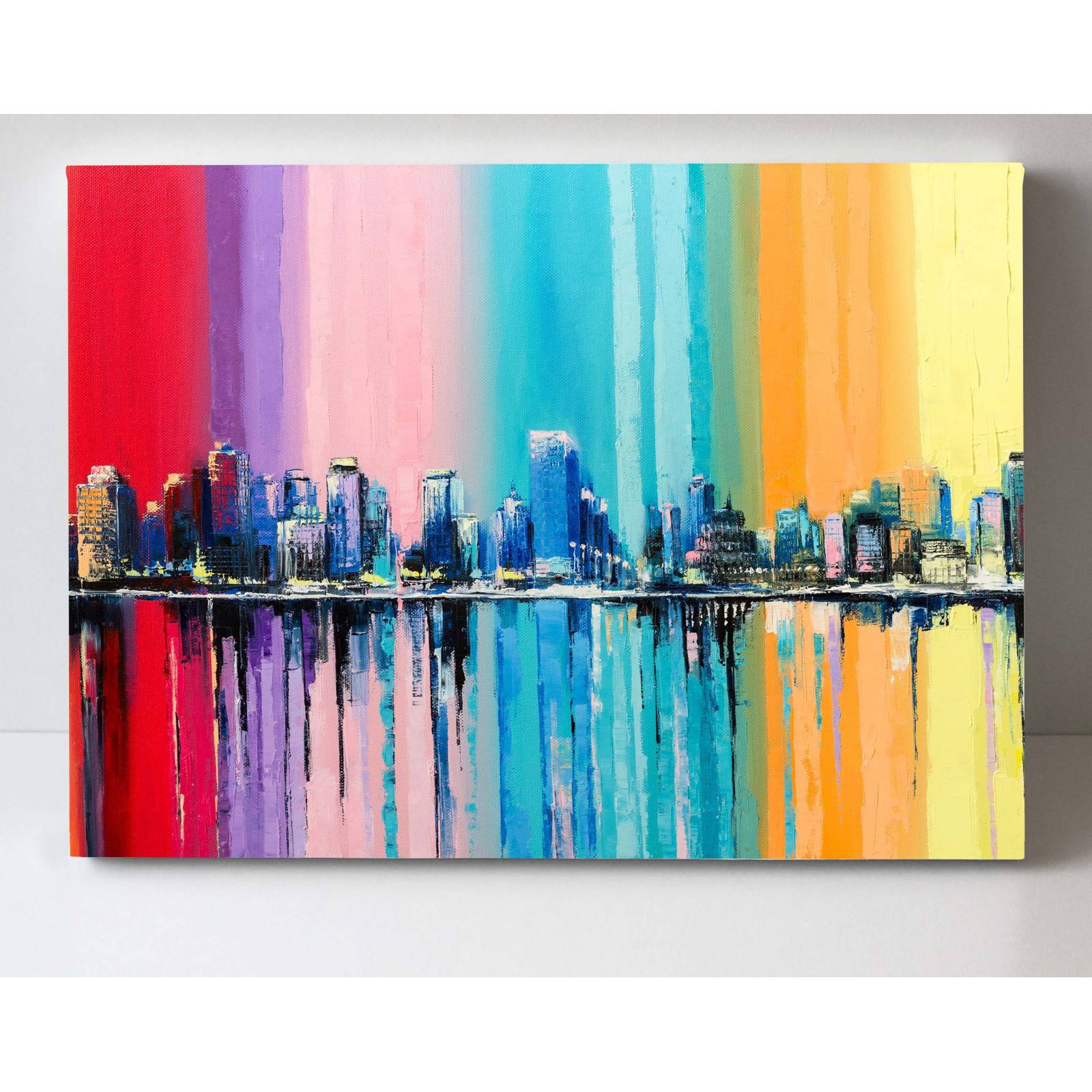 Cuadro Decorativo Canvas Abstracto Ciudad Fantasía 135x90