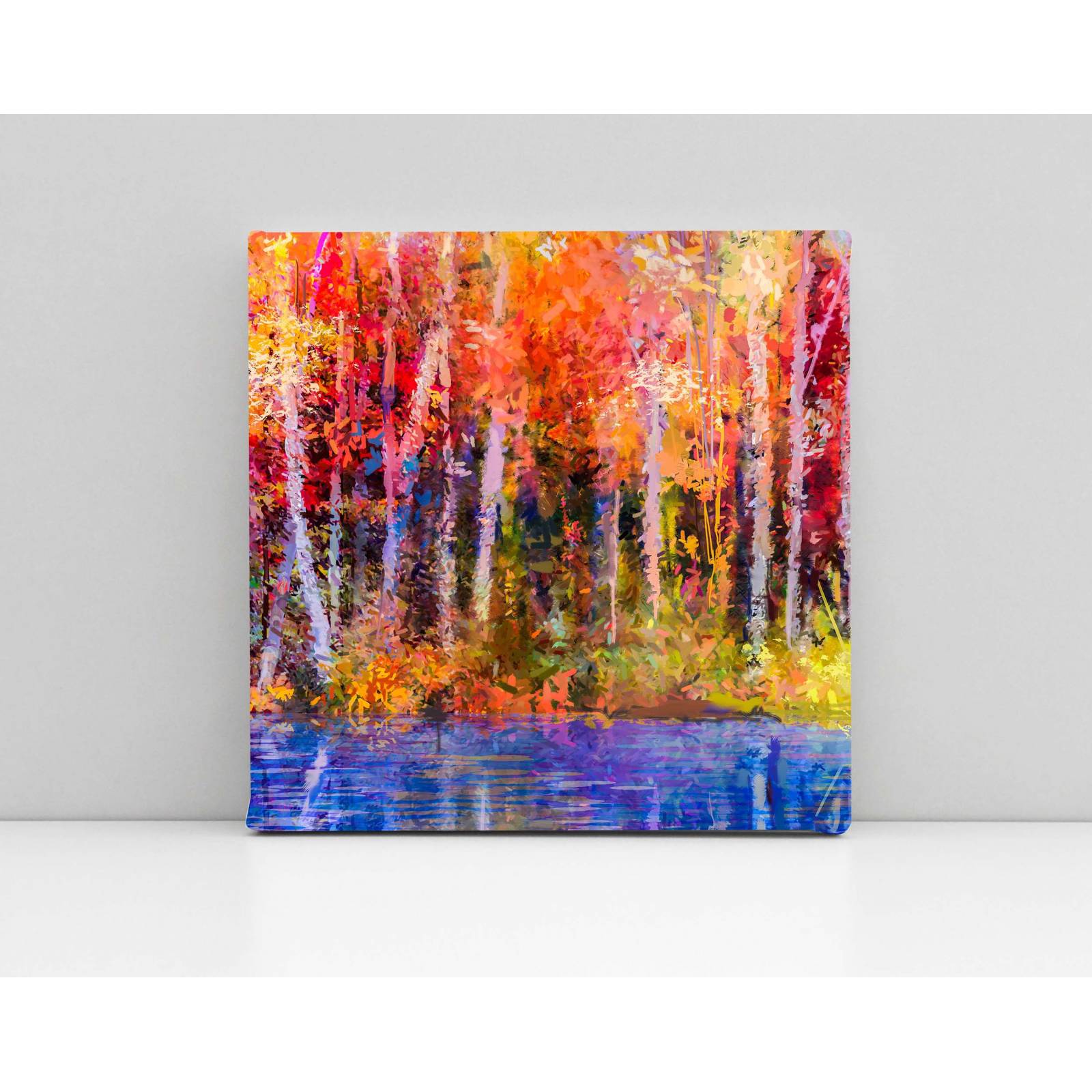 Cuadro Decorativo Canvas Òleo Árboles Álamo 130x130